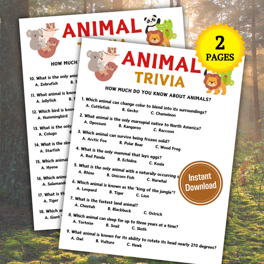 Animal Trivia Game | Animal Knowledge Quiz Game