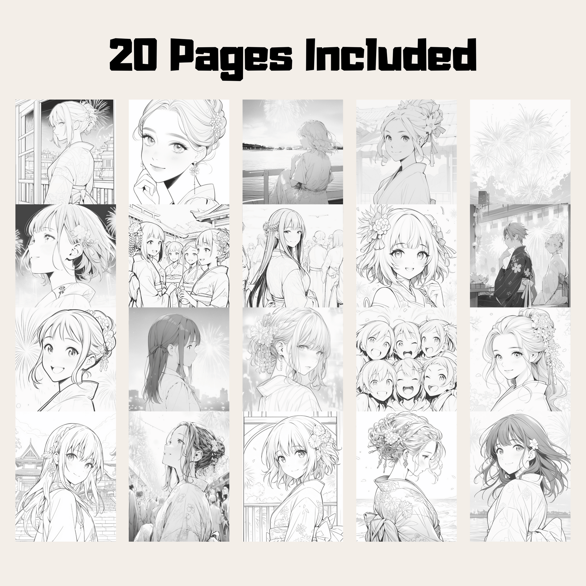 Atami Fireworks Festival Coloring Book 1: Atami Fireworks Festival 20 Pages Included