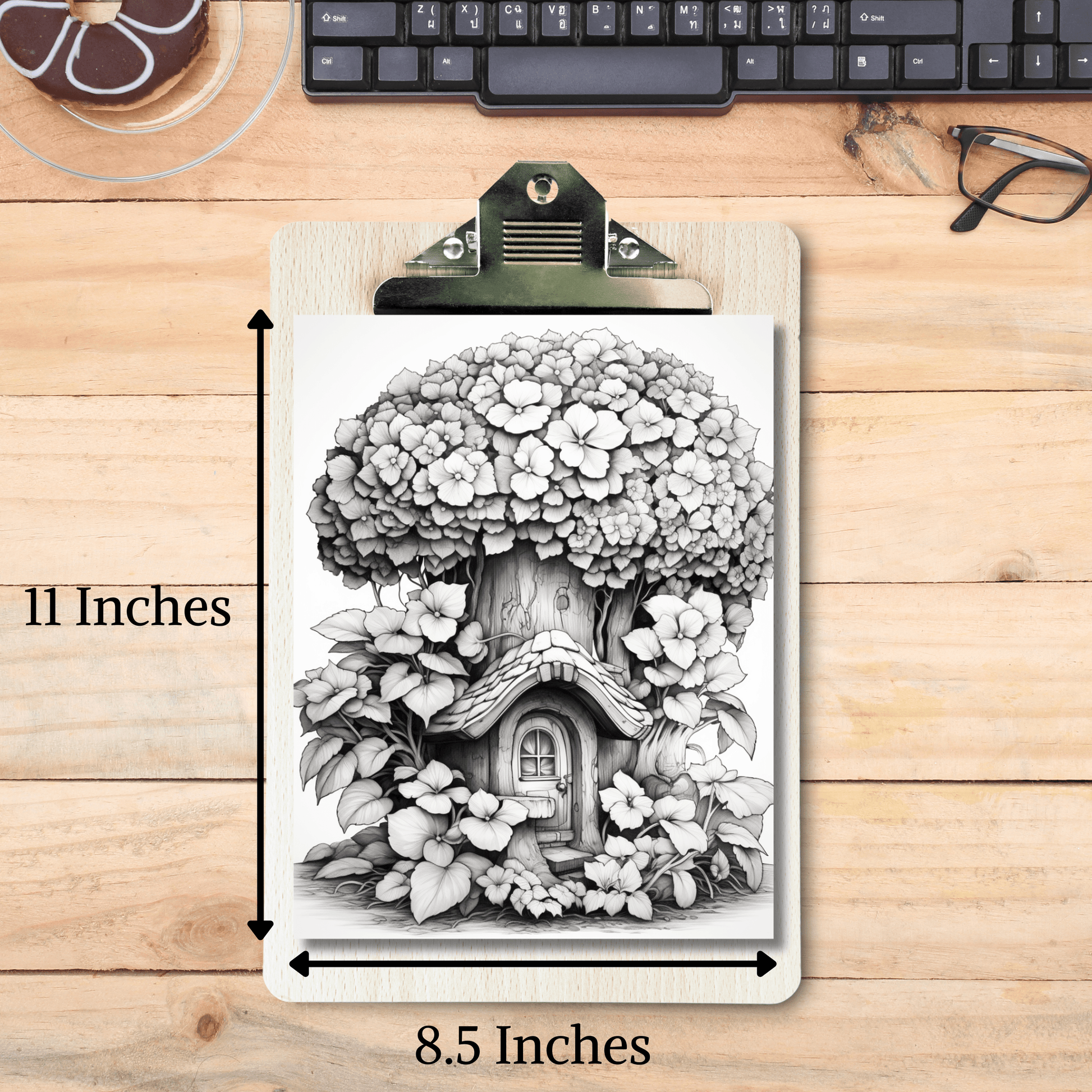 Blossom Fairy House Coloring Book 1: Blossom Fairy House Print Out Size Demo