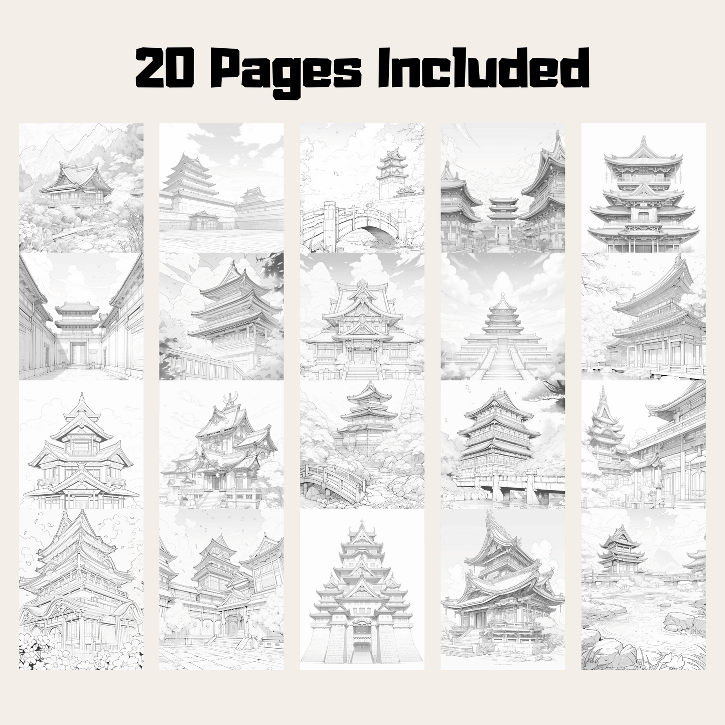 Chinese Castle Coloring Book, Immersive Journey into Historic Architecture