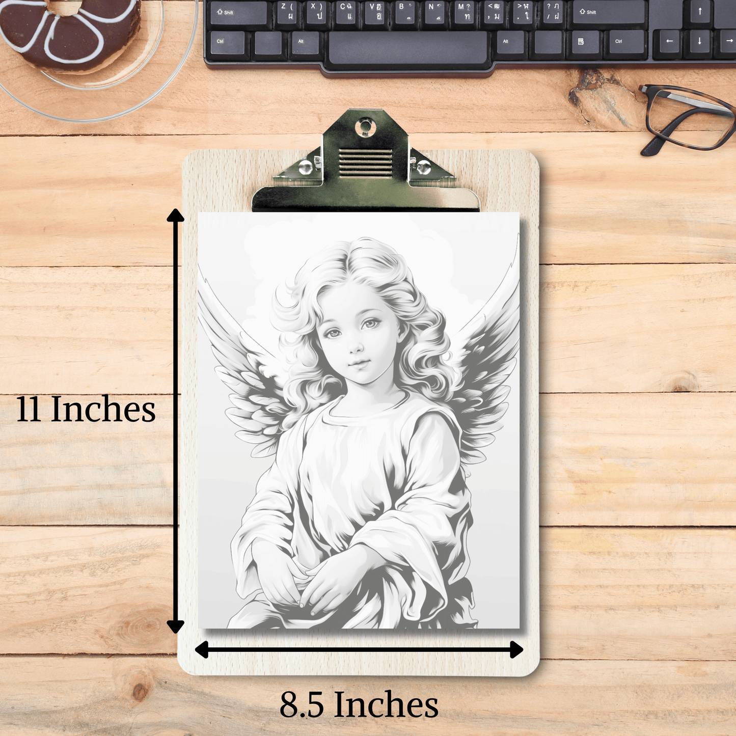 20 Pages Christmas Angel Coloring Book, Festive Holiday Designs for All Ages