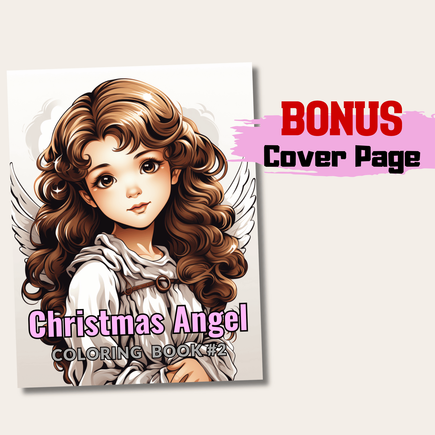 20 Pages Christmas Angel Coloring Book, Festive Holiday Designs for All Ages