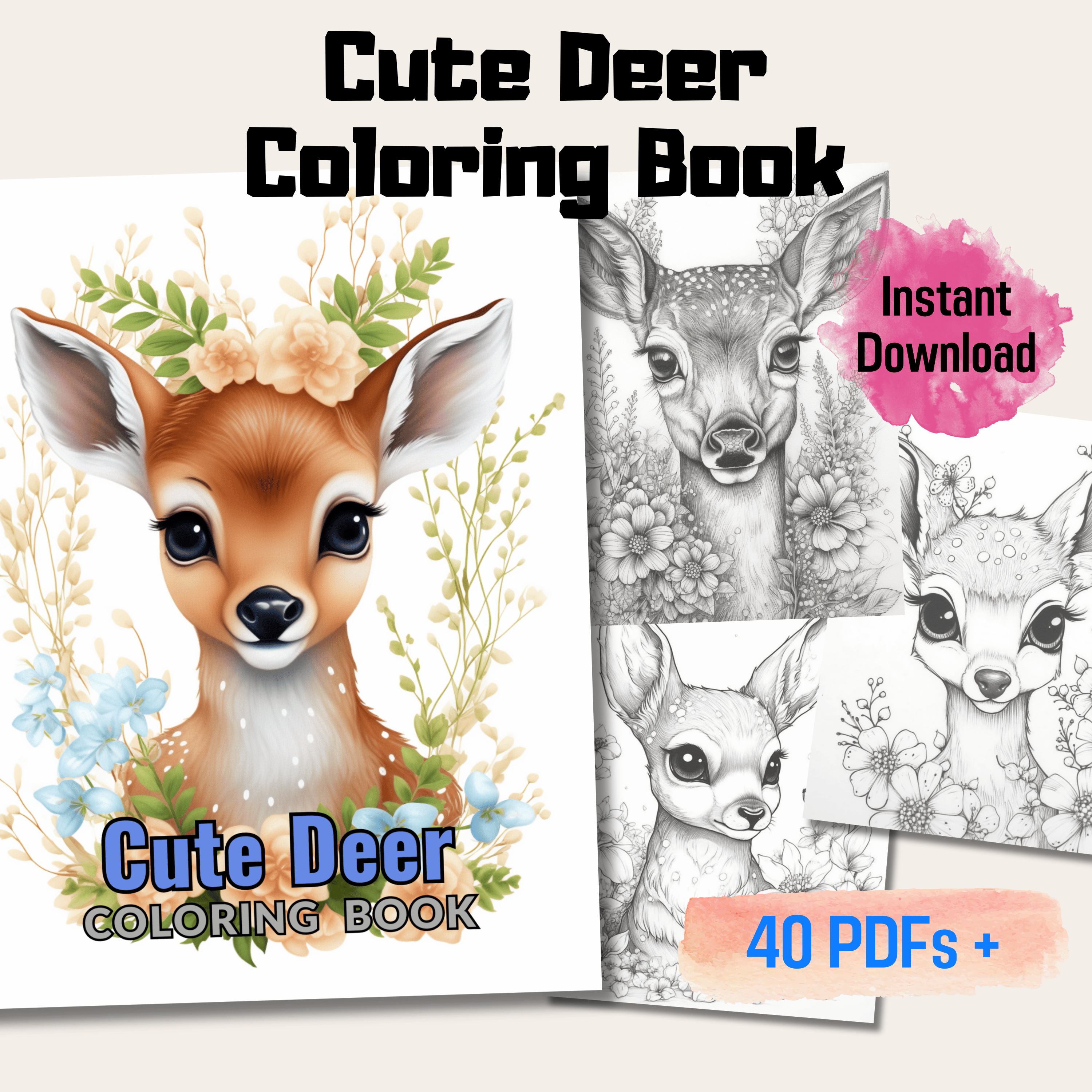 Sketch Book: Cute Retro Deer Large Drawing Paper Book, Gifts for Girls  Friend Sister Her, 8.5 x 11, 102 pages (Paperback)