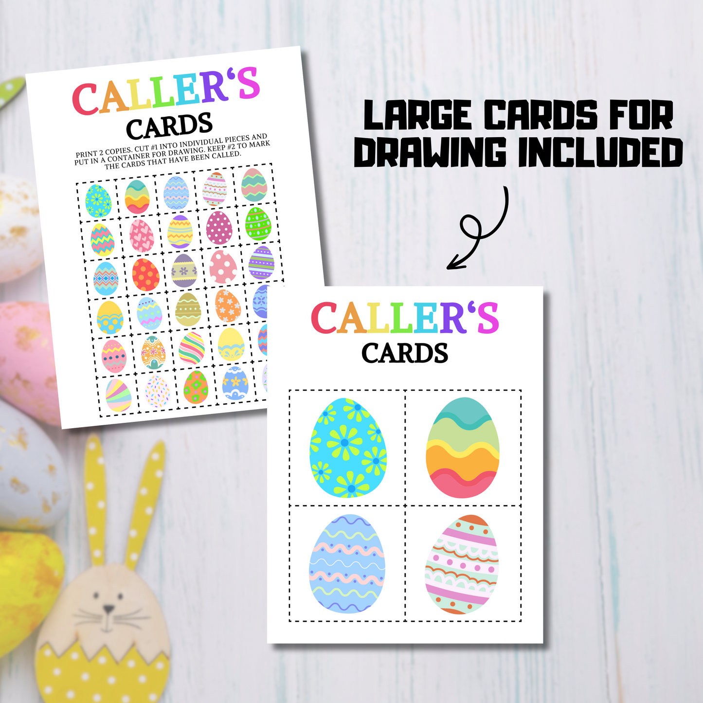 60 Easter Egg Bingo Game | Easter Bingo Boards Activity for All Ages