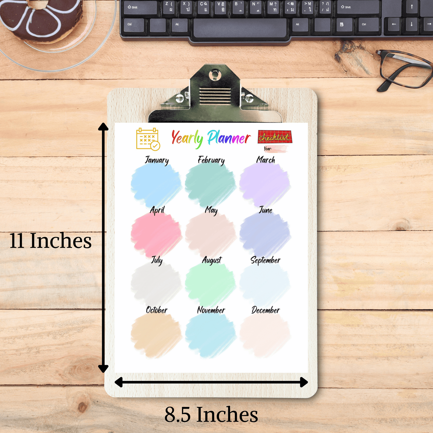 Editable Year At A Glance 3: Print Out Demo