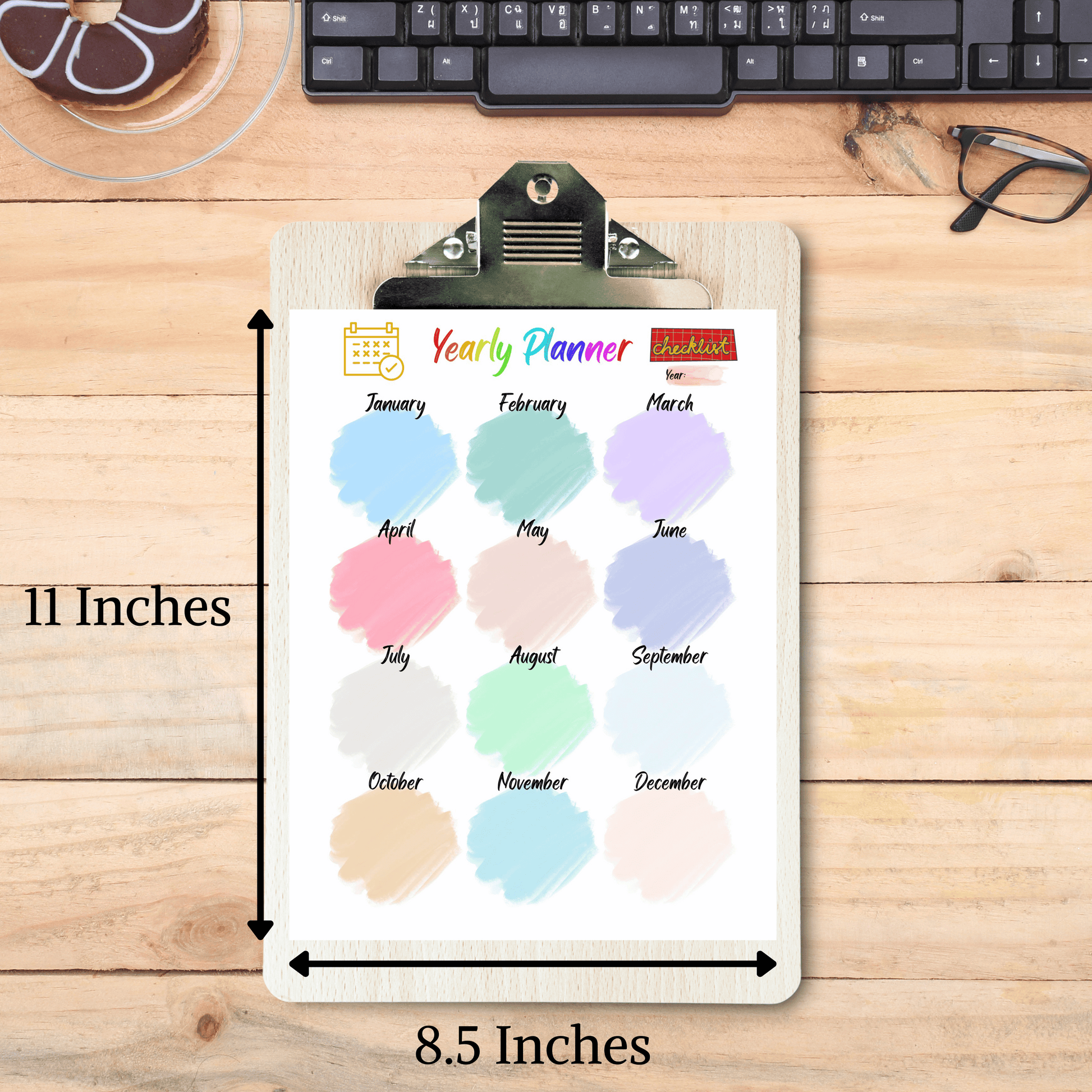 Editable Year At A Glance 3: Print Out Demo