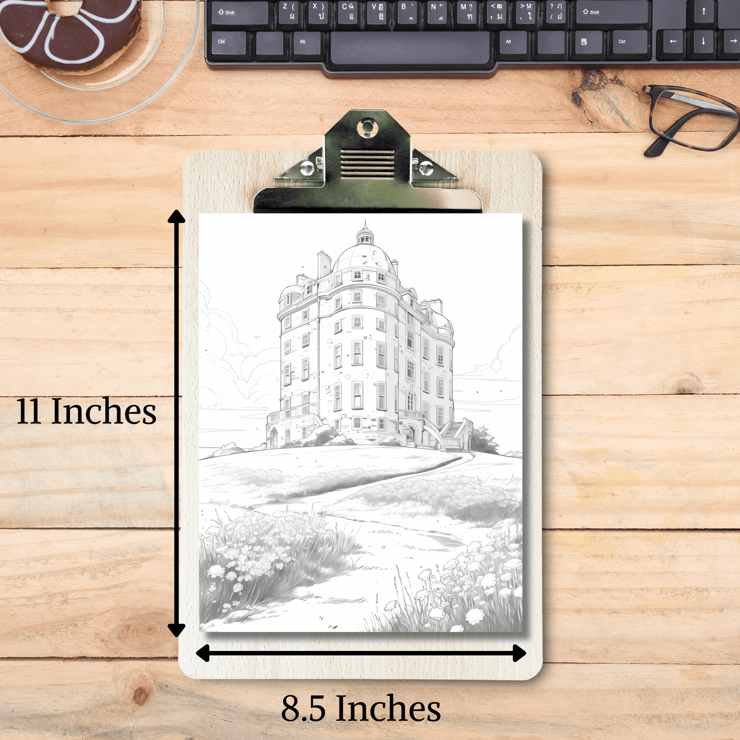 20 Pages English Castle Coloring Book, Journey Through Historic British Architecture