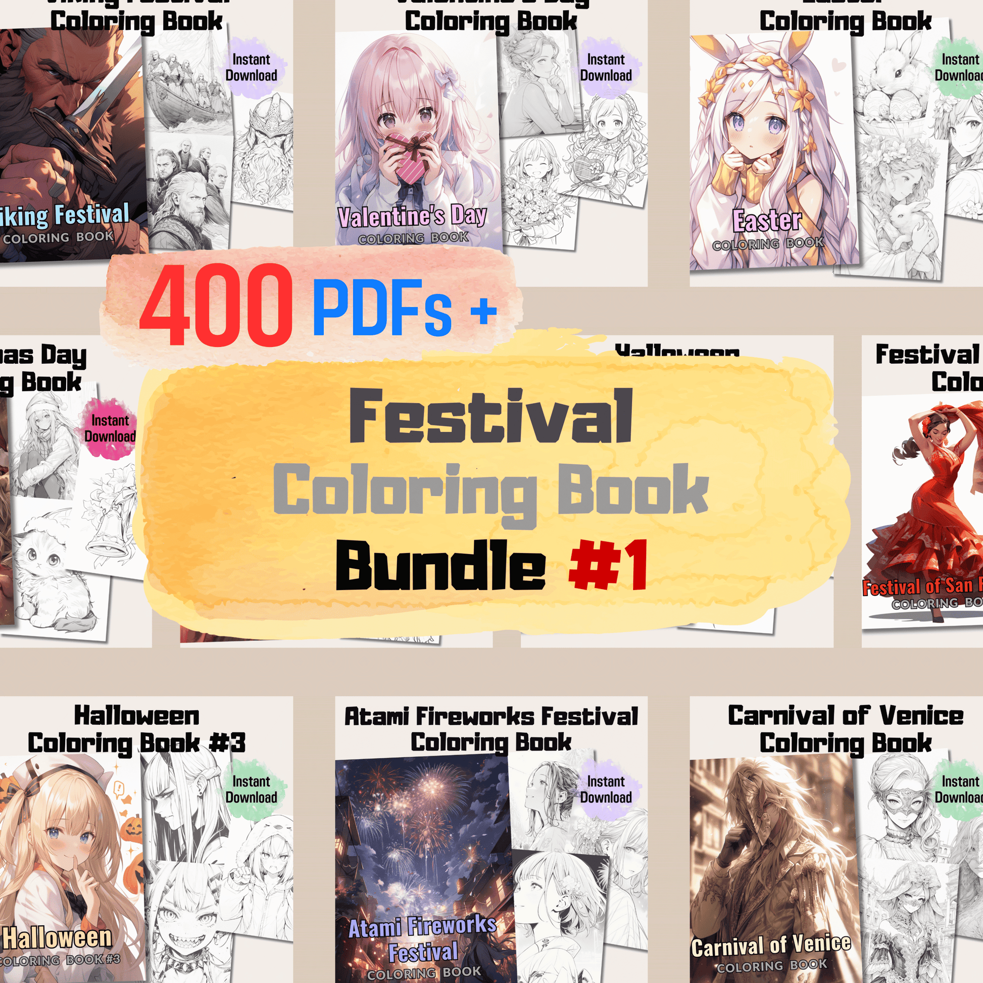 Festival Coloring Book Bundle 1: Festivals