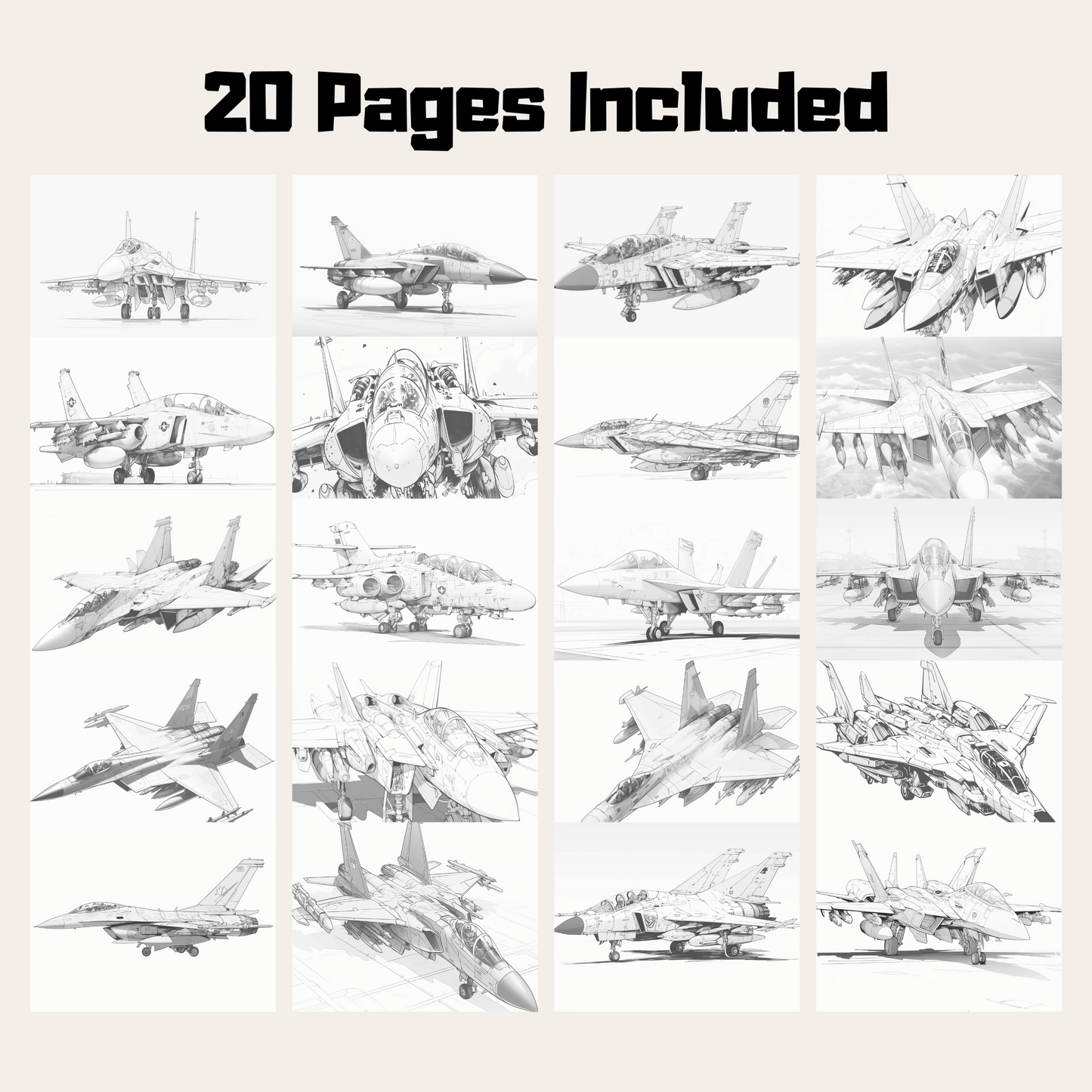 Epic Fighter Jet Coloring Book, Inspire Creativity and Learning with Action-Packed Aircraft Designs