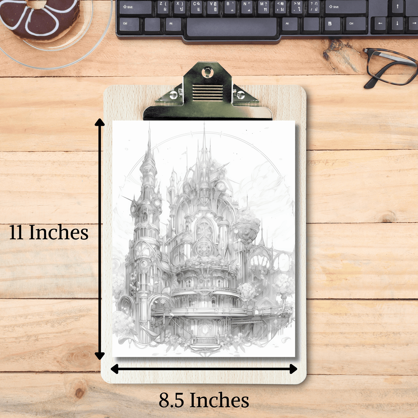 20 Pages Future Castle Coloring Book, Perfect Gift for All Ages