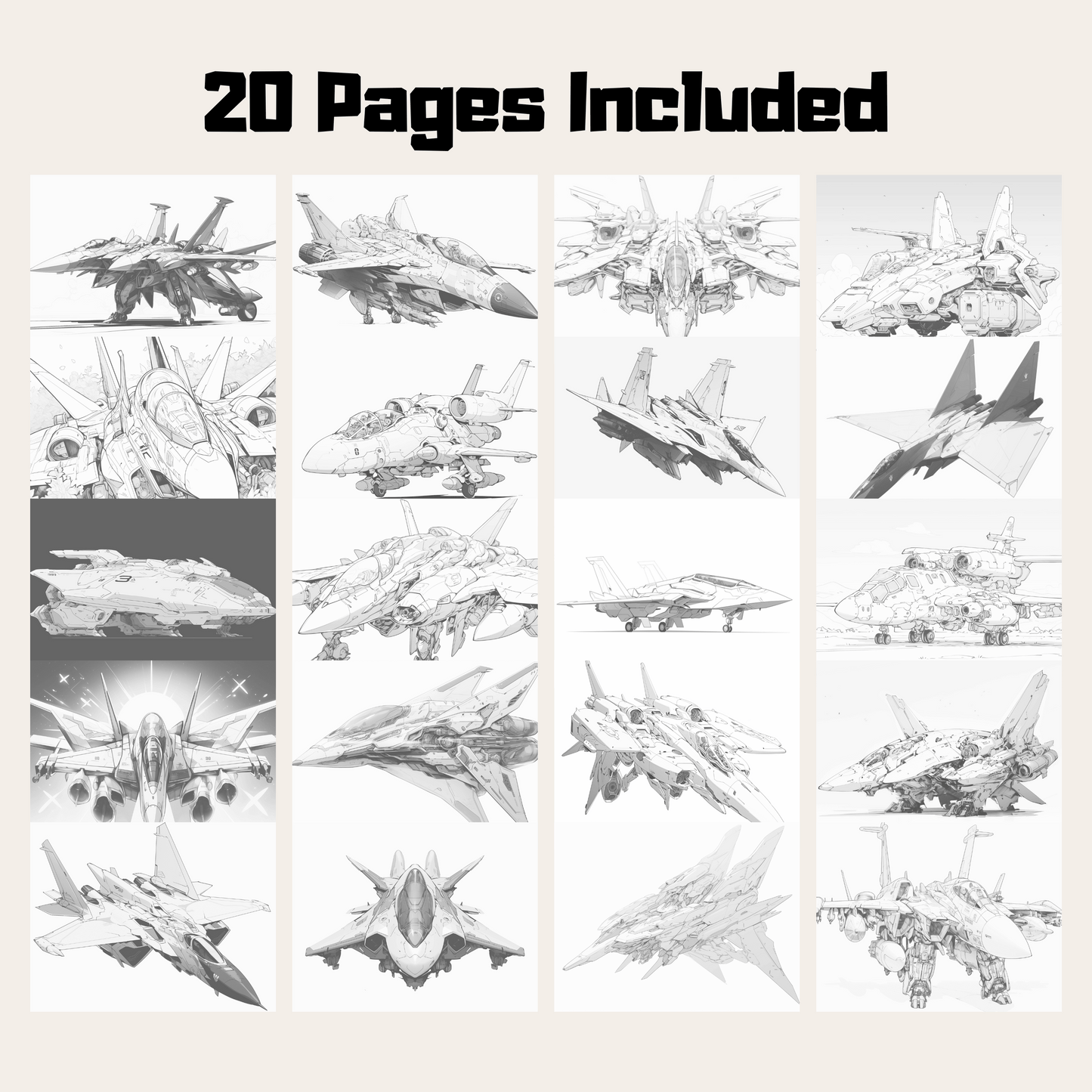 Future Fighter Aircraft Coloring Book, Boost Creativity and Learn