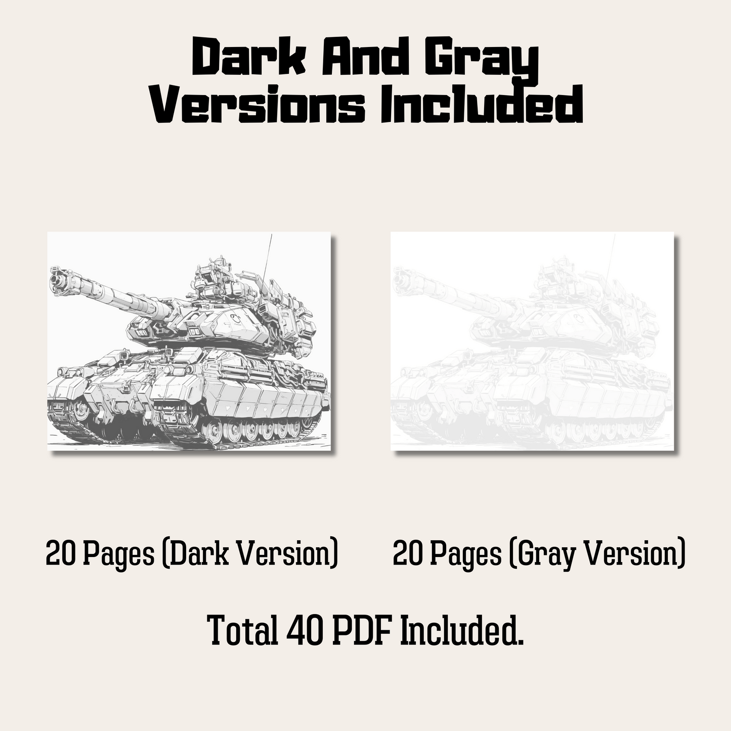 Future Tank Coloring Book, Fun and Educational Activity