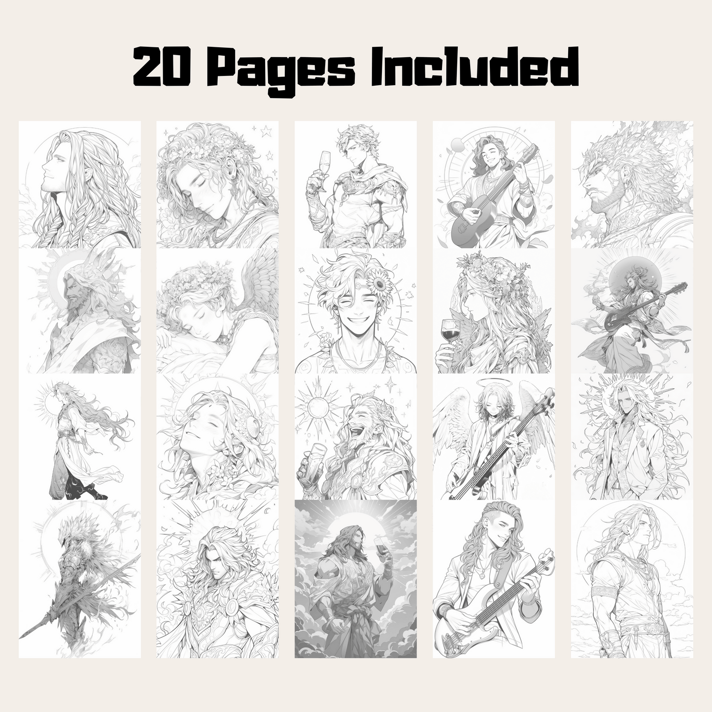 Greek God Apollo Coloring Book 1: Apollo 20 Pages Included