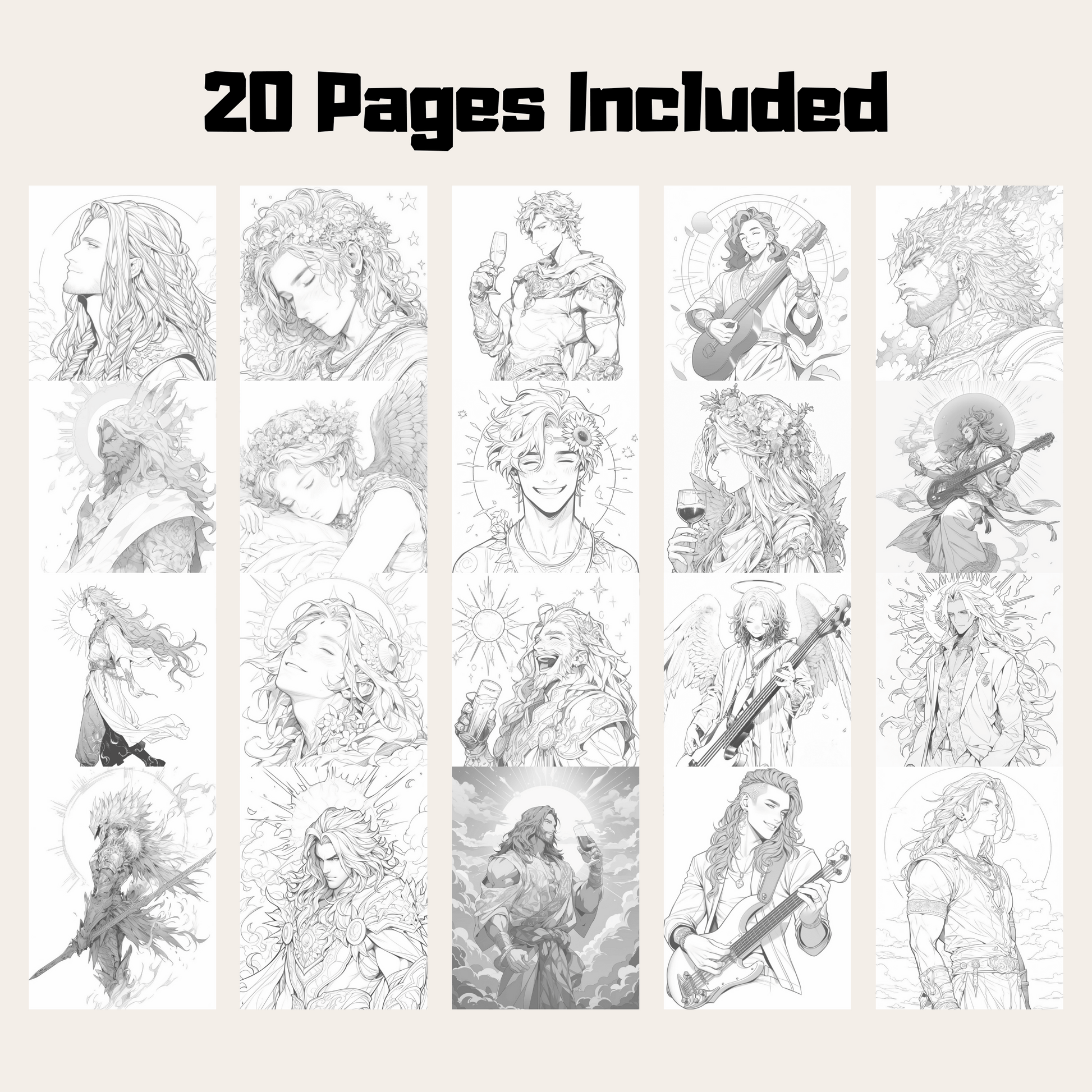 Greek God Apollo Coloring Book 1: Apollo 20 Pages Included