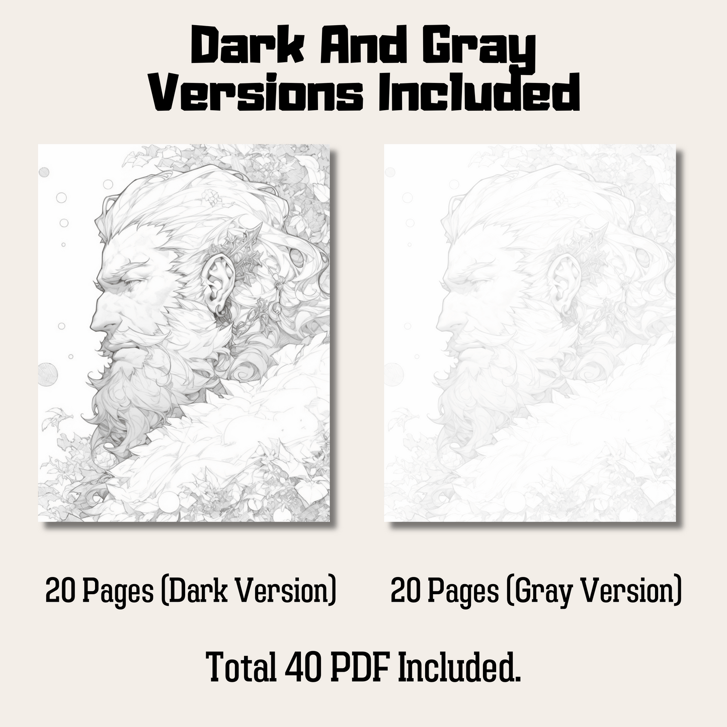Greek God Hades Coloring Book 1: Hades Dark And Gray Versions Demo