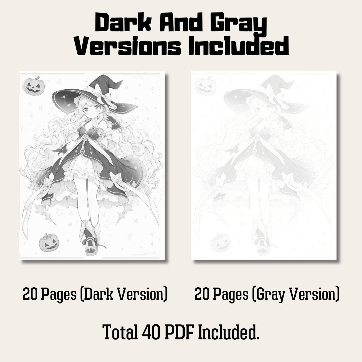 Halloween Coloring Book 2: Halloween Dark And Gray Versions Demo