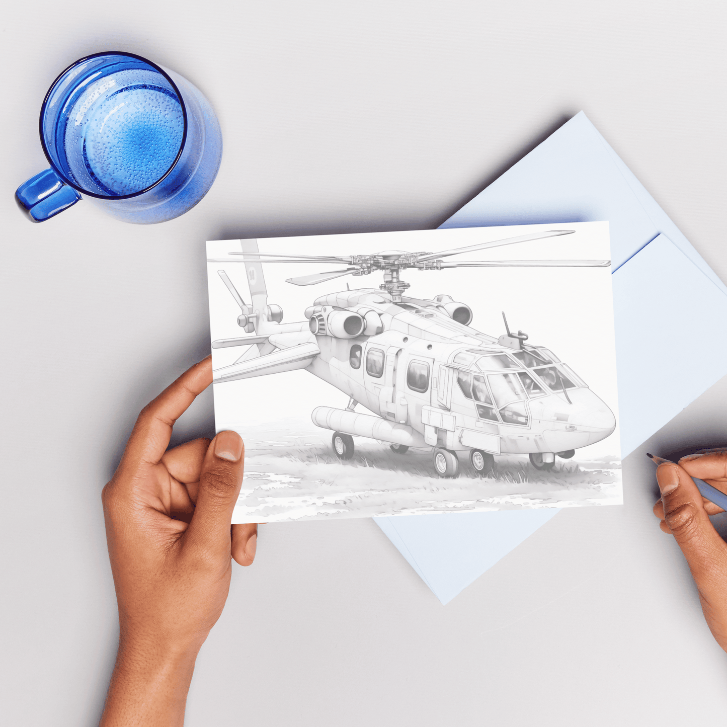 Helicopter Coloring Book, Chopper Coloring 20 Pages Printable