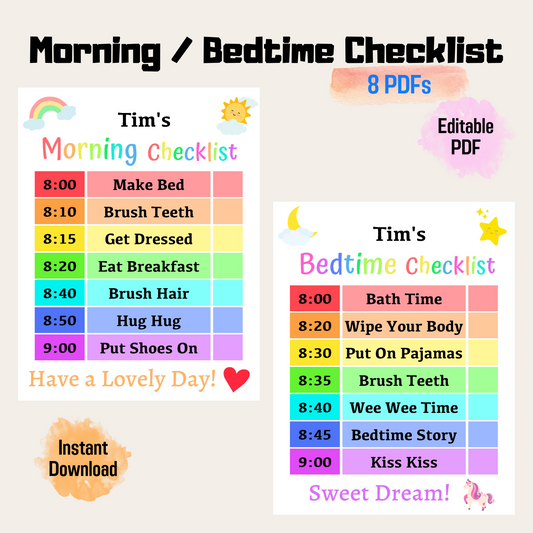 Kids Daily Checklist 6: Rainbow Color