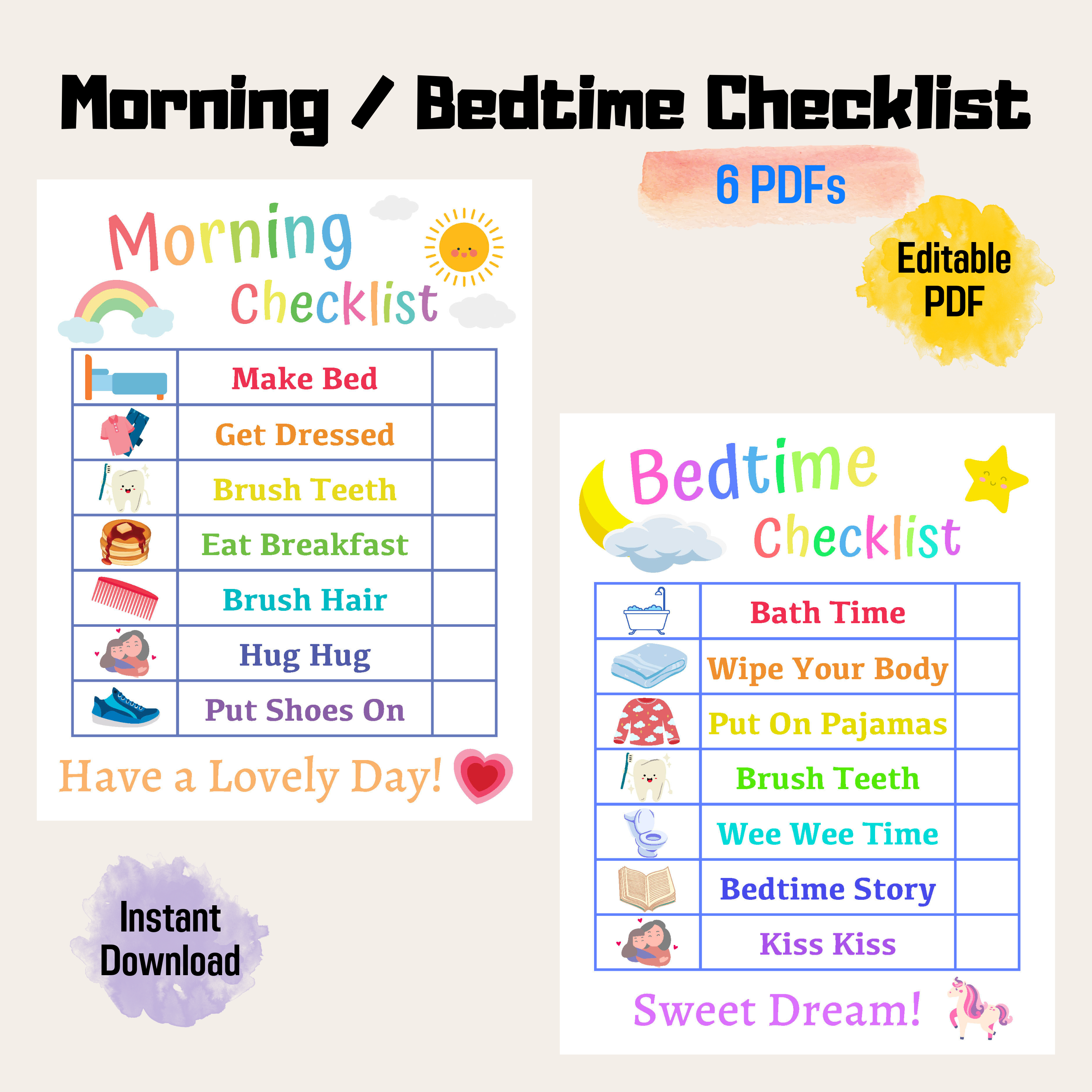 Chore Chart, Printable Editable Daily & Weekly Kids Chore Responsibility  Chart, Instant Download, Kids Routine Chart, Digital Download -  Denmark