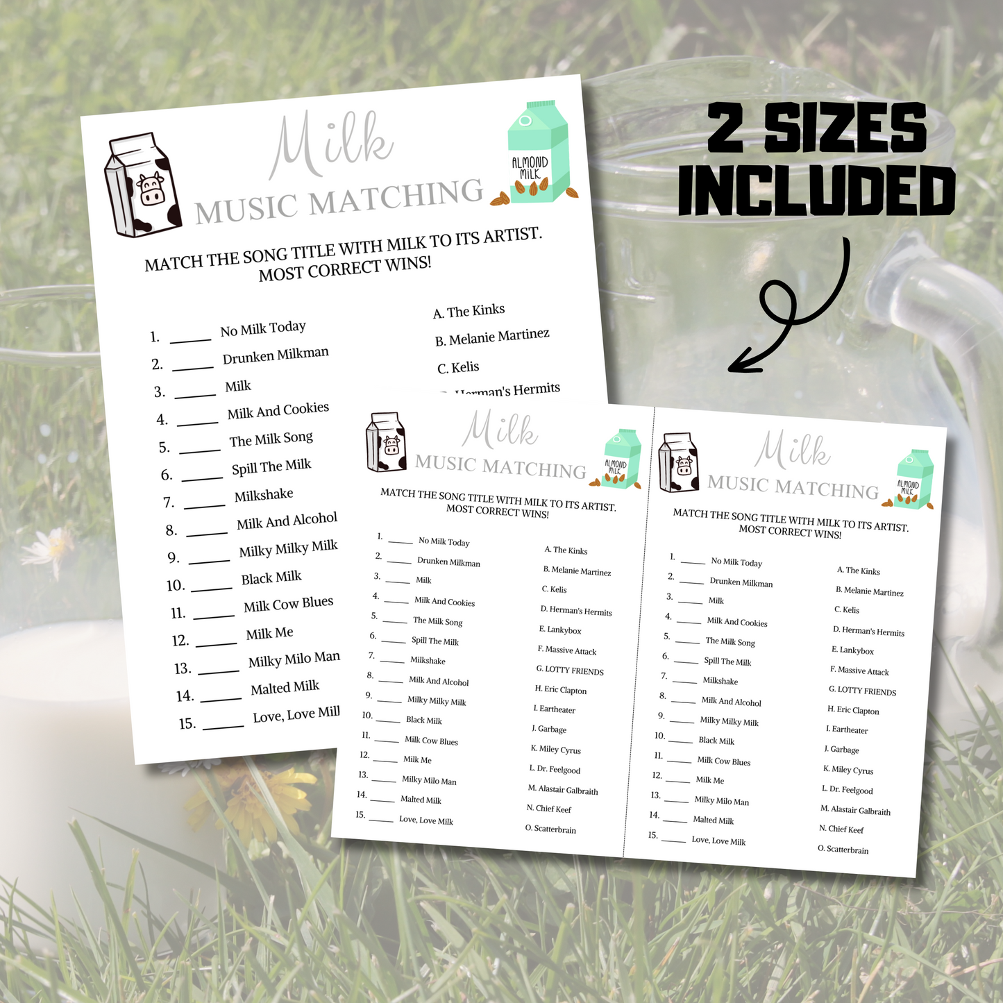Milk Music Matching Game | Minimalist Match The Song To Its Artist