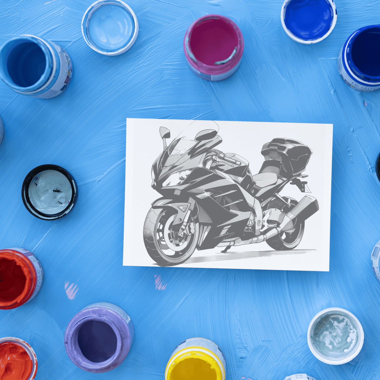Motorcycle Coloring Book, 20 Pages of Autobike Coloring Book PDF