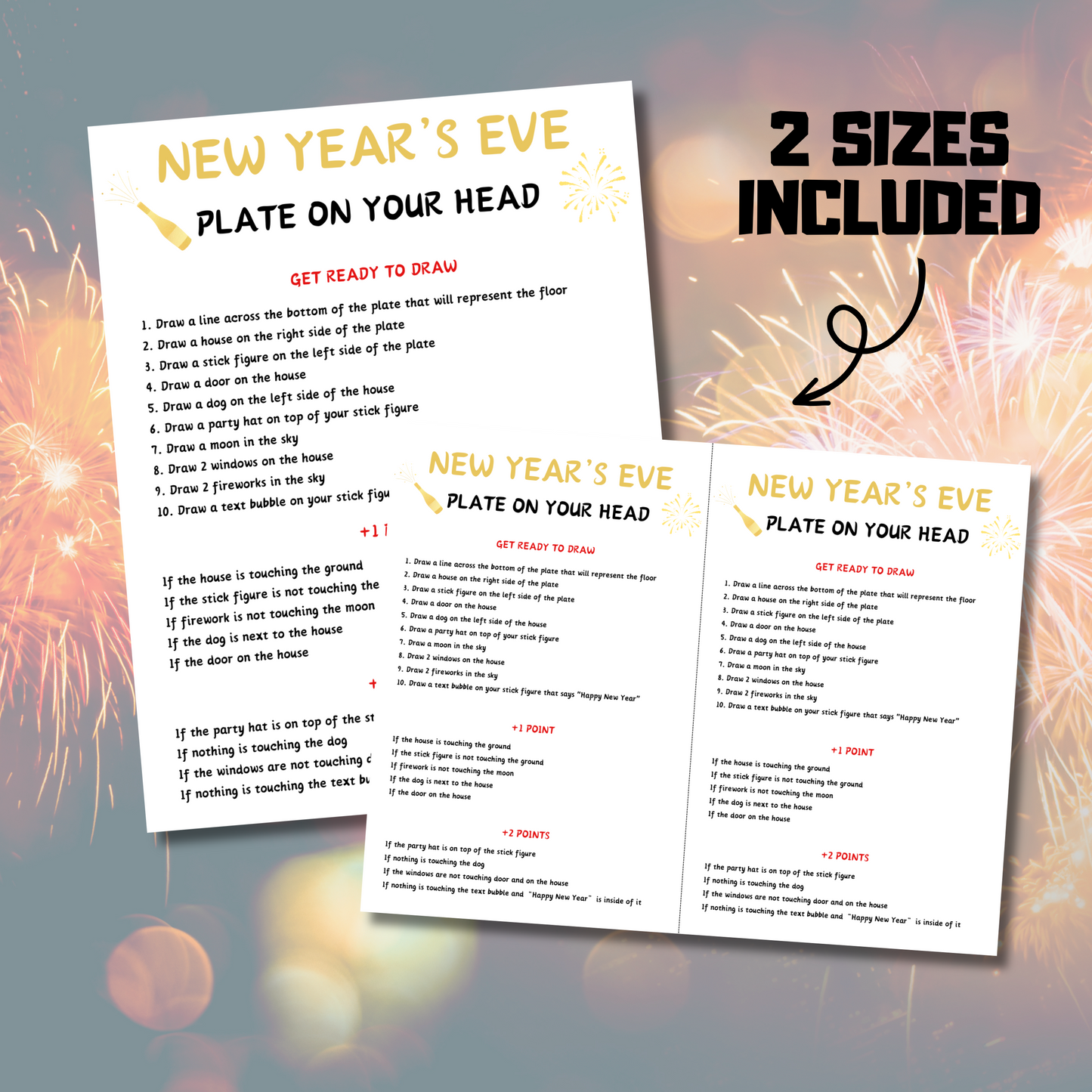 New Year's Eve Plate On Your Head Game | Hilarious New Years Drawing Game