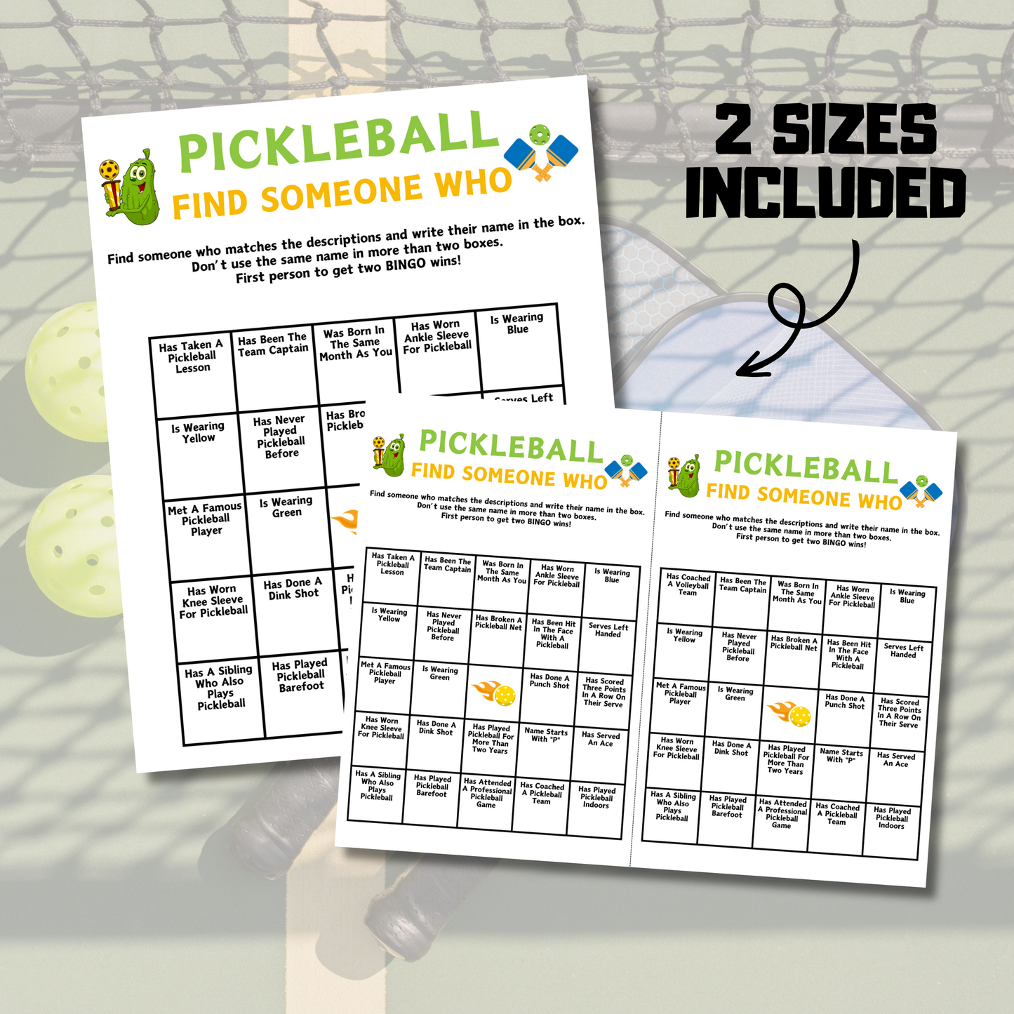 Pickleball Find Someone Who Game | Printable Pickleball Find The Guest Bingo
