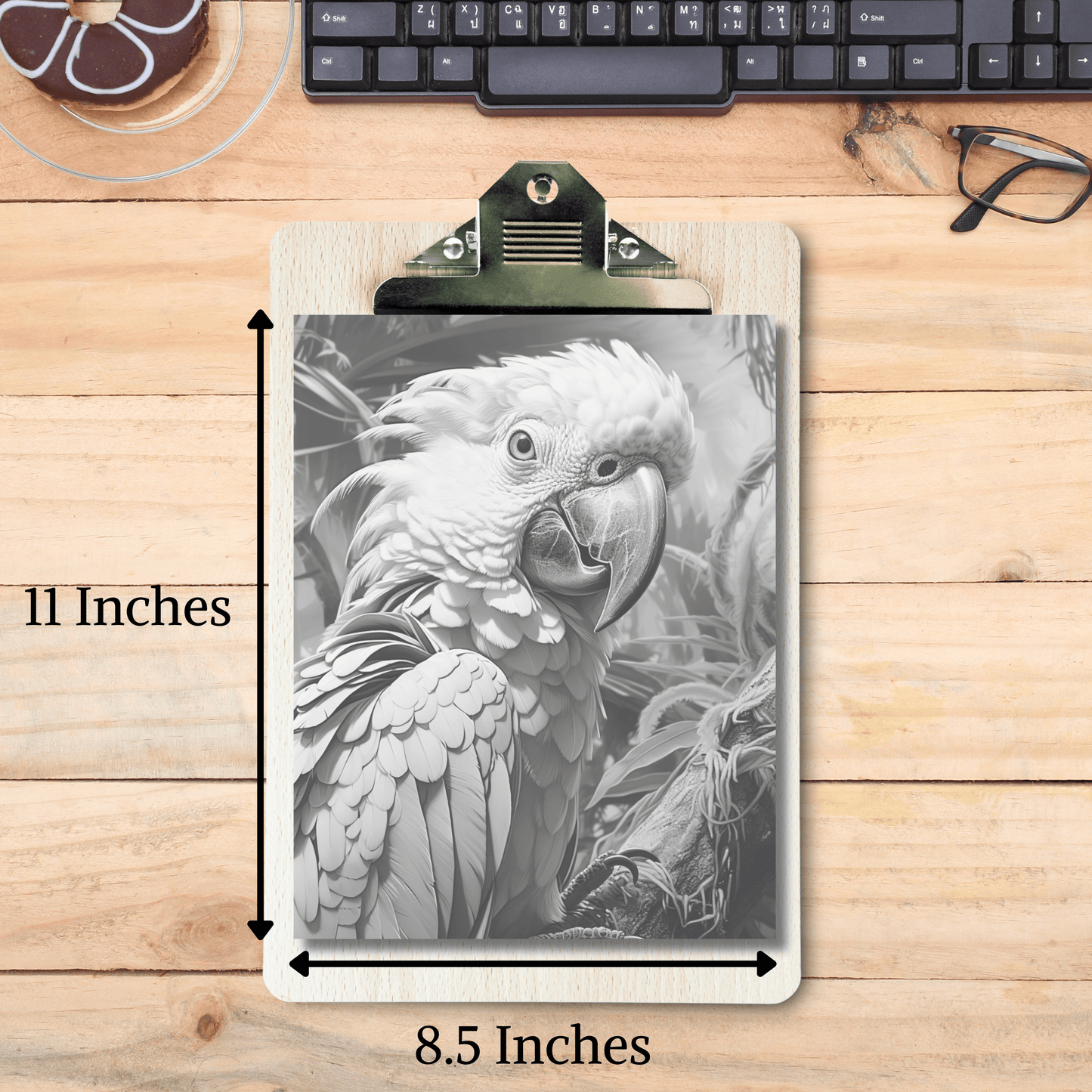 Realistic Bird Coloring Book 2: Bird Print Out Size Demo