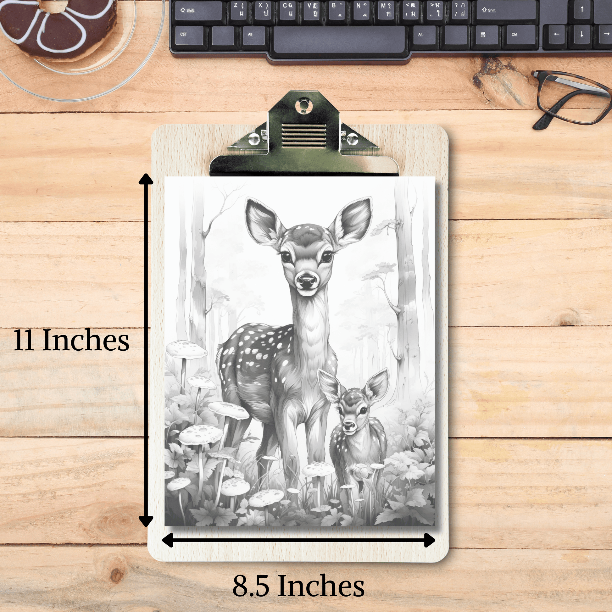 Realistic Deer Coloring Book 1: Deer Print Out Size Demo