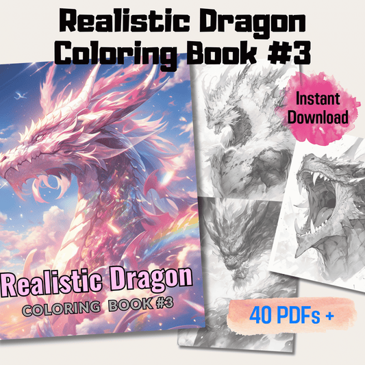 Realistic Dragon Coloring Book 3: Dragons