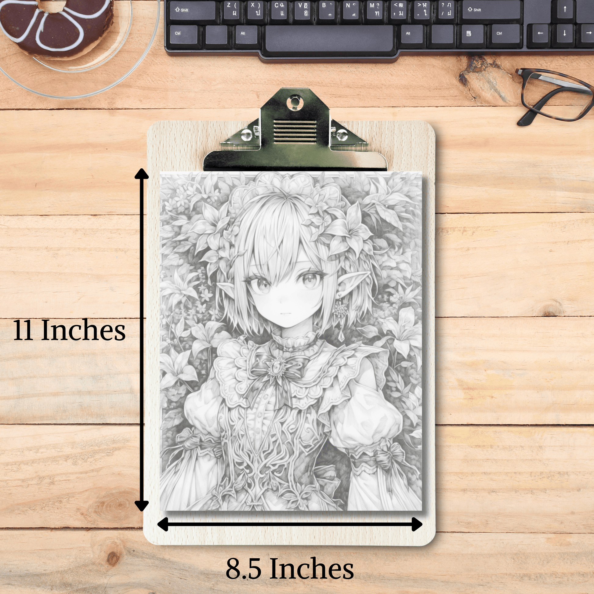 Realistic Elf Coloring Book 1: Elf Print Out Size Demo