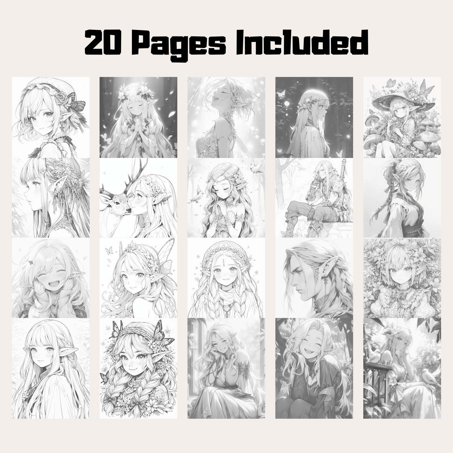 Realistic Elf Coloring Book 1: Elves 20 Pages Included