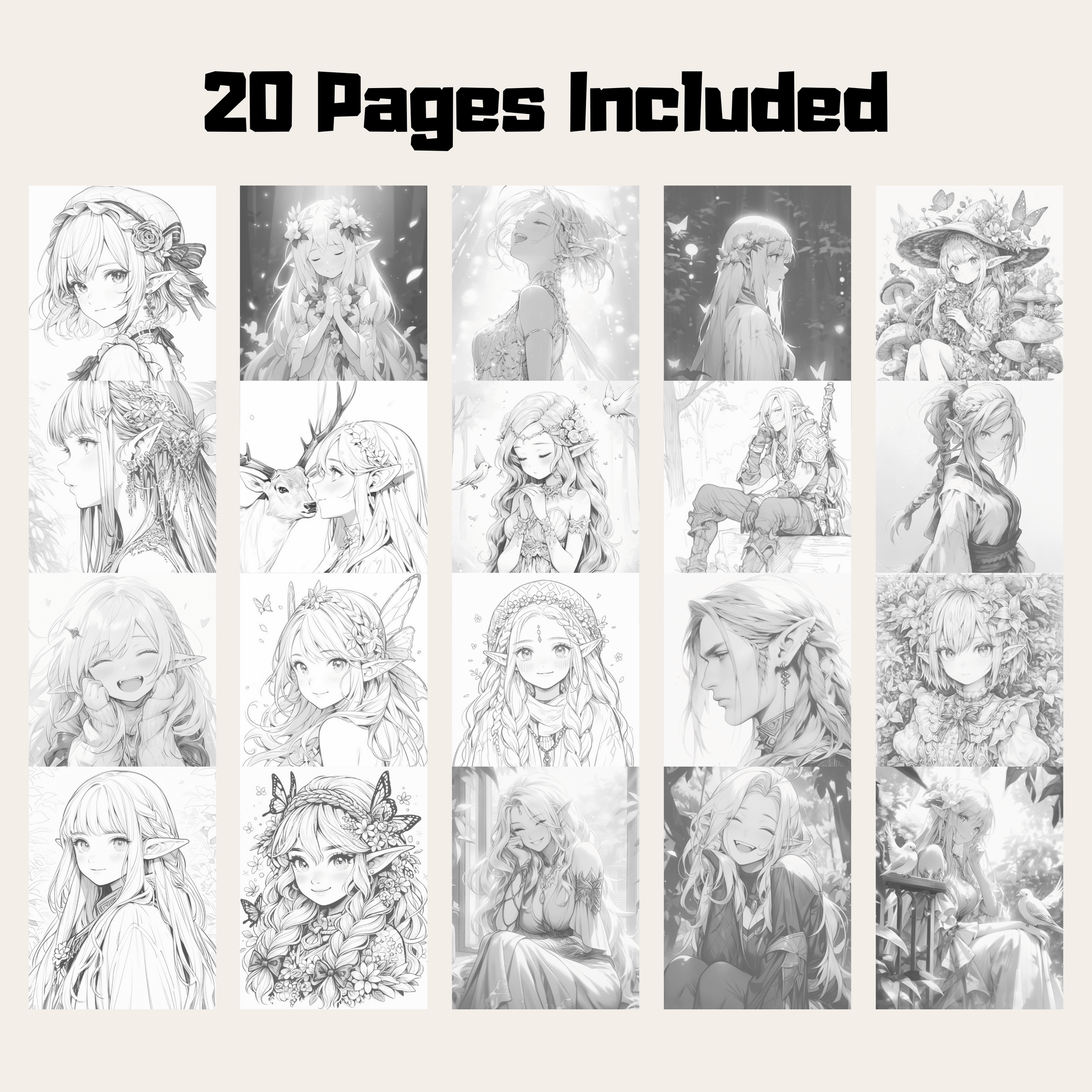 Realistic Elf Coloring Book 1: Elves 20 Pages Included