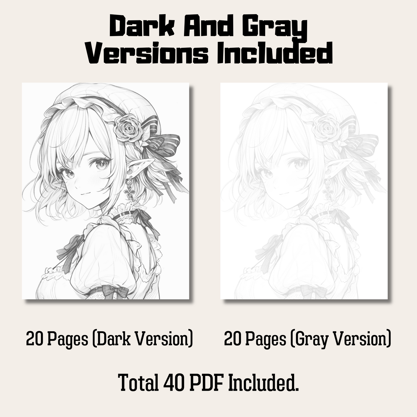 Realistic Elf Coloring Book 1: Elf Dark And Gray Versions Demo