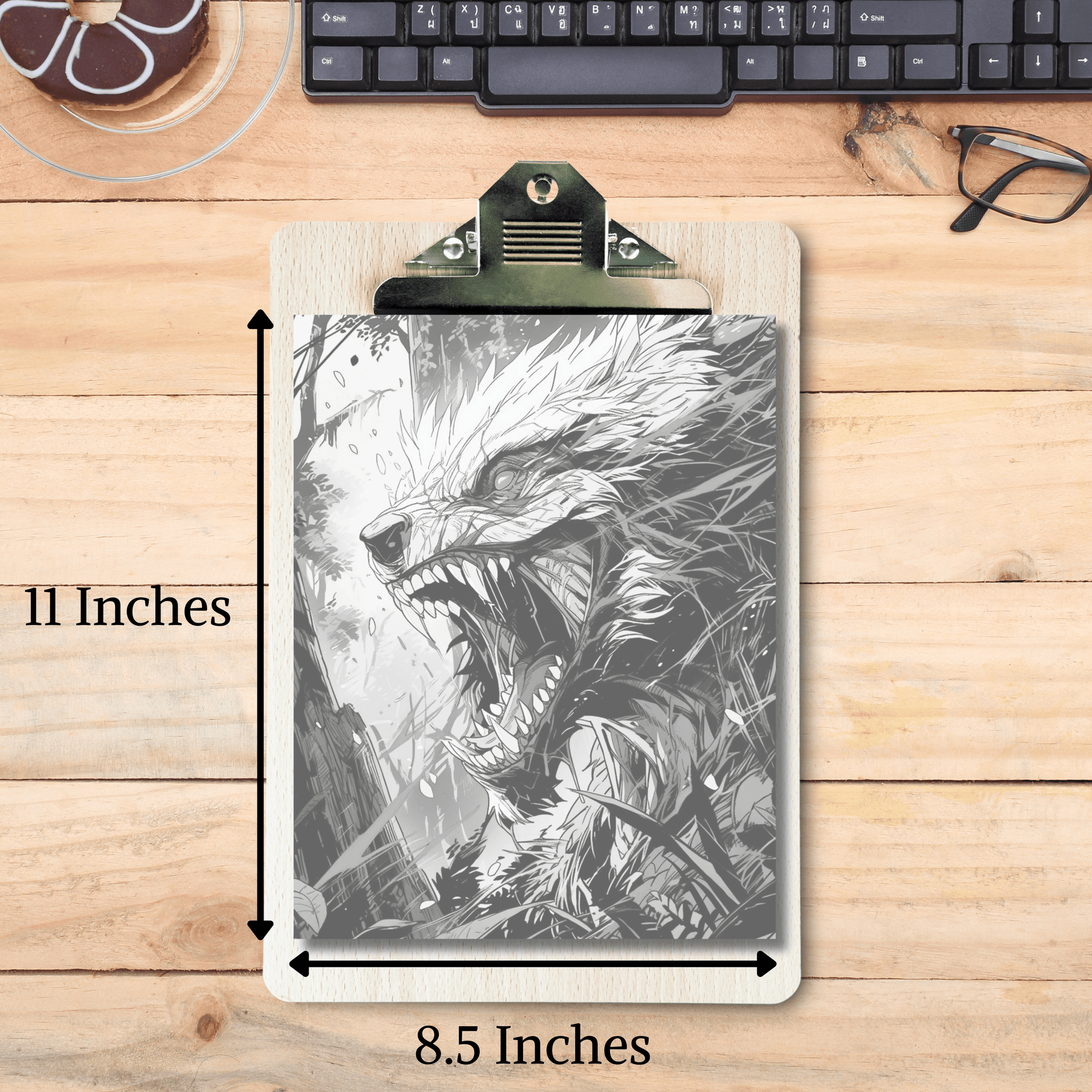 Realistic Fenrir Coloring Book 1: Fenrir Print Out Size Demo