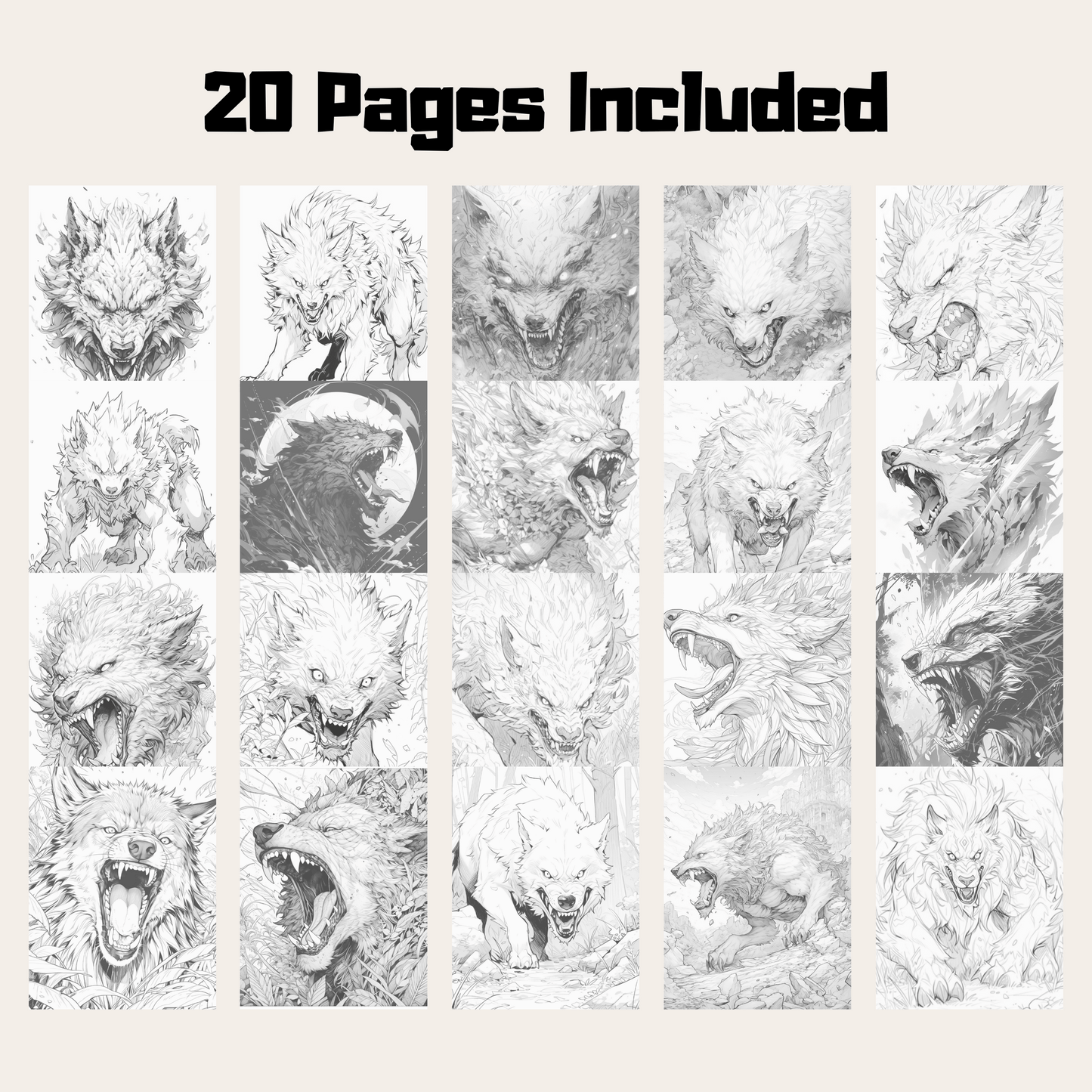 Realistic Fenrir Coloring Book 1: Fenrir 20 Pages Included