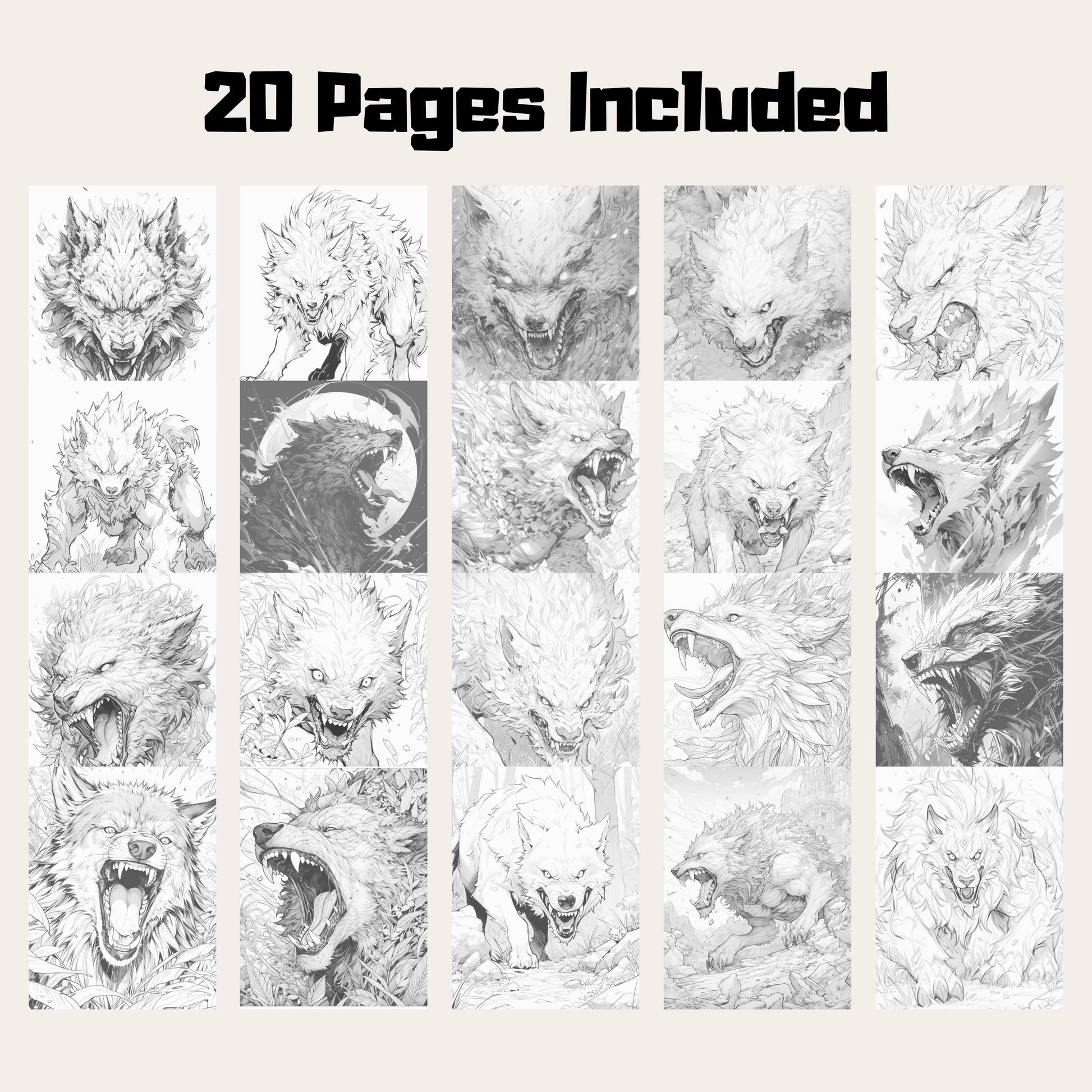 Realistic Fenrir Coloring Book 1: Fenrir 20 Pages Included
