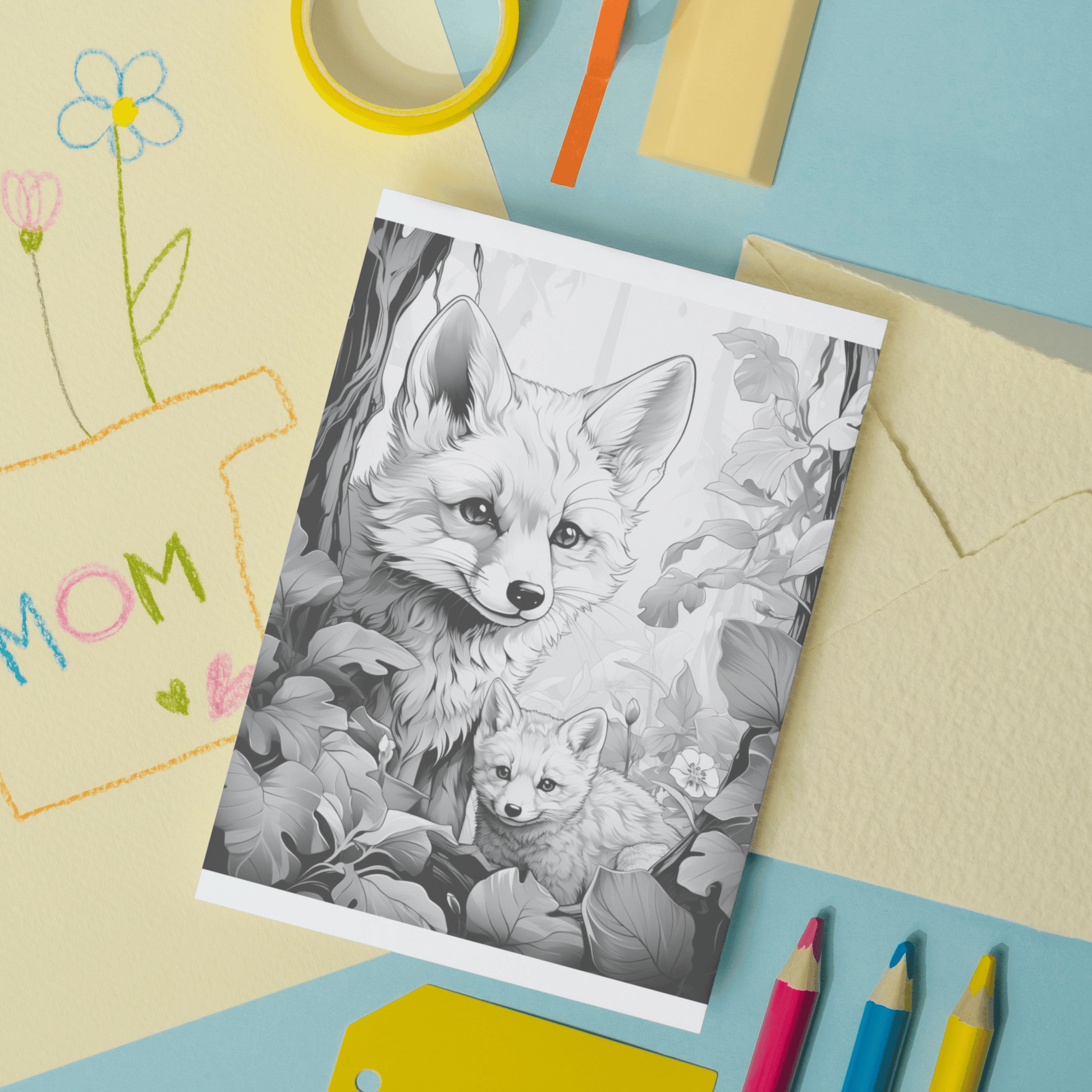 Realistic Fox Coloring Book 1: Fox Print Out Demo