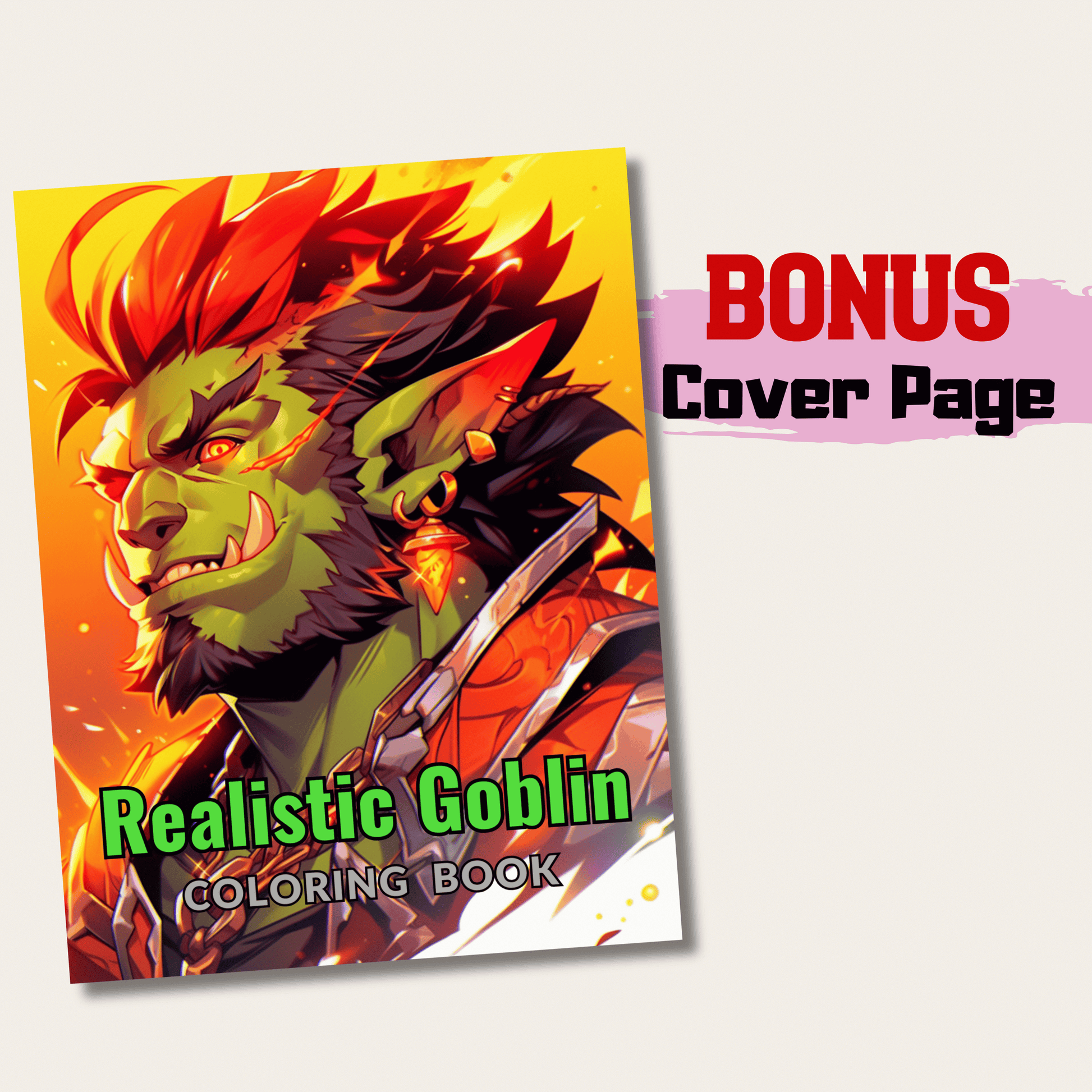 Realistic Goblin Coloring Book 1: Goblin Cover Page