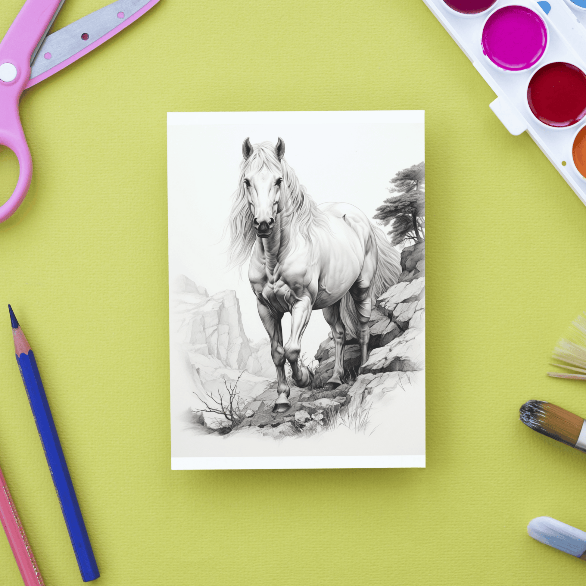 Realistic Horse Coloring Book 1: Horse Print Out Demo