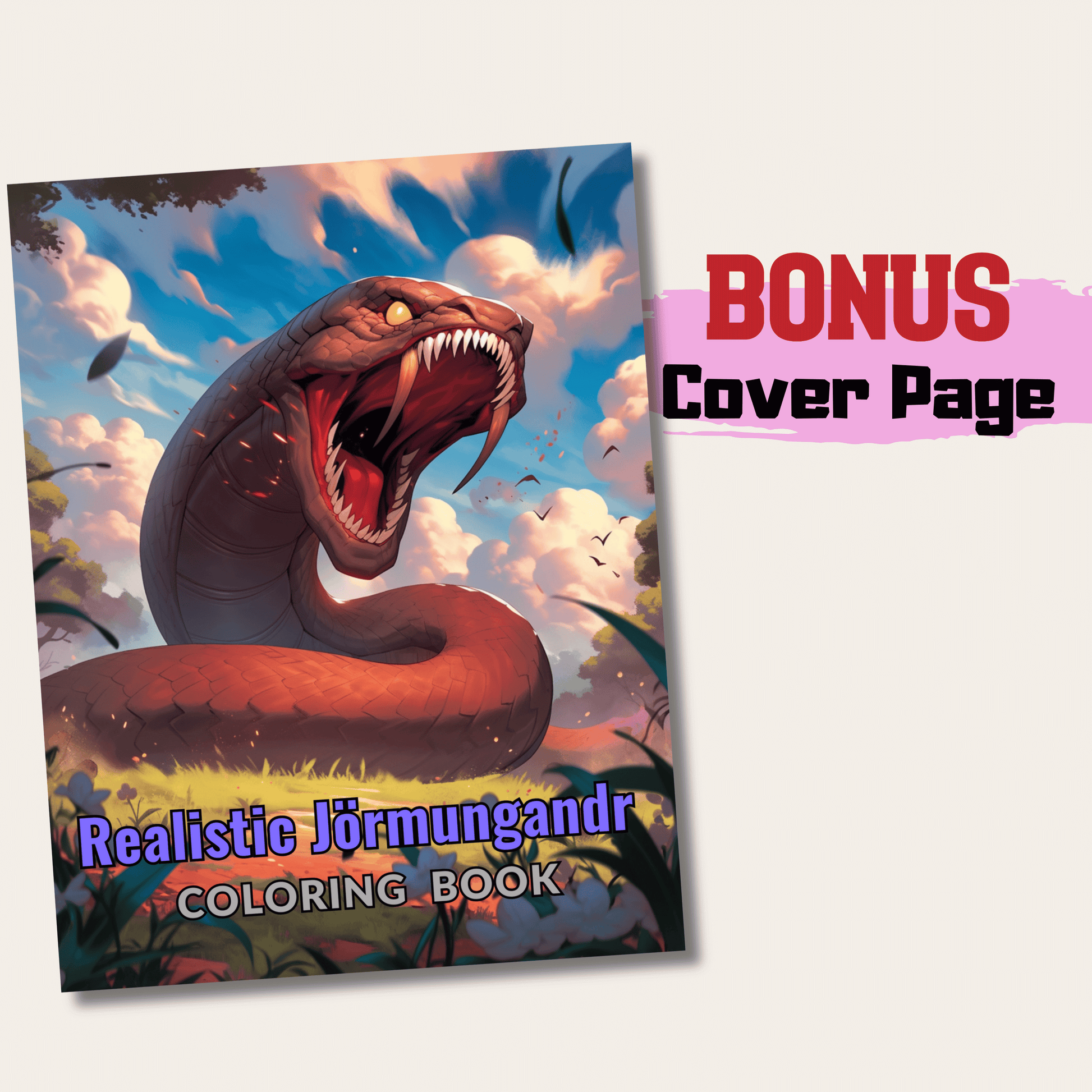 Realistic Jormungandr Coloring Book 1: Jormungandr Cover Page