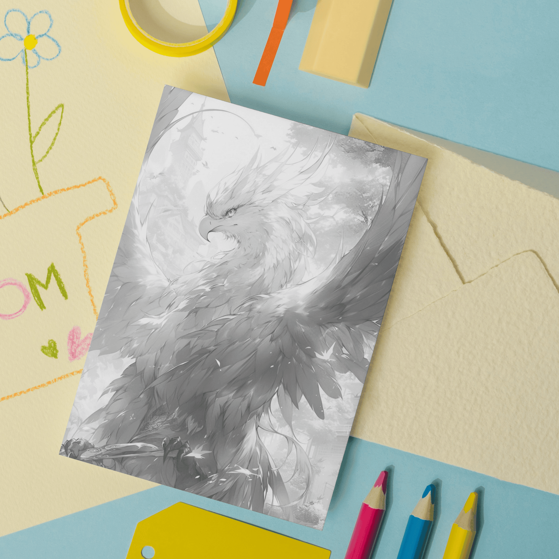 Realistic Phoenix Coloring Book 1: Phoenix Print Out Demo