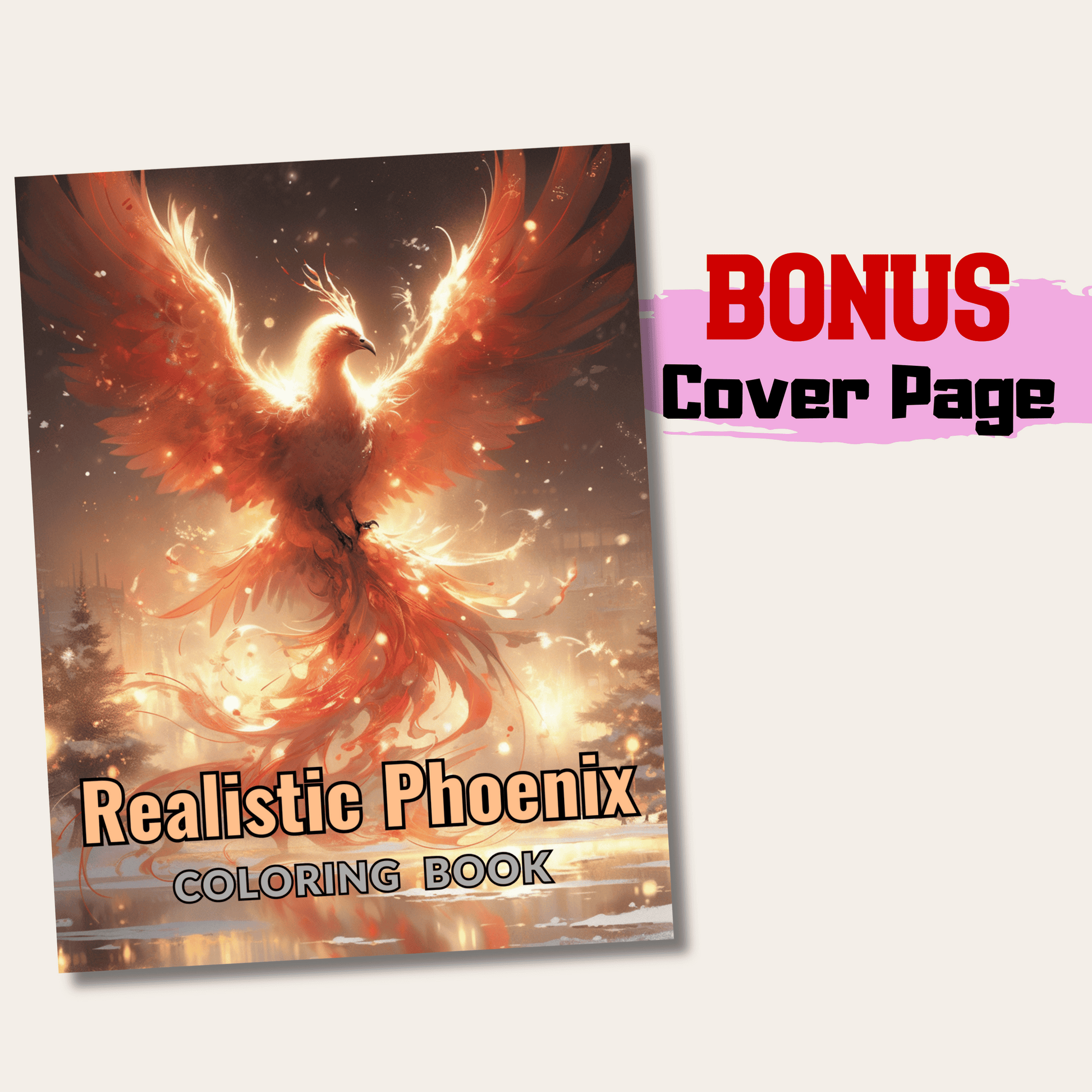 Realistic Phoenix Coloring Book 1: Phoenix Cover Page