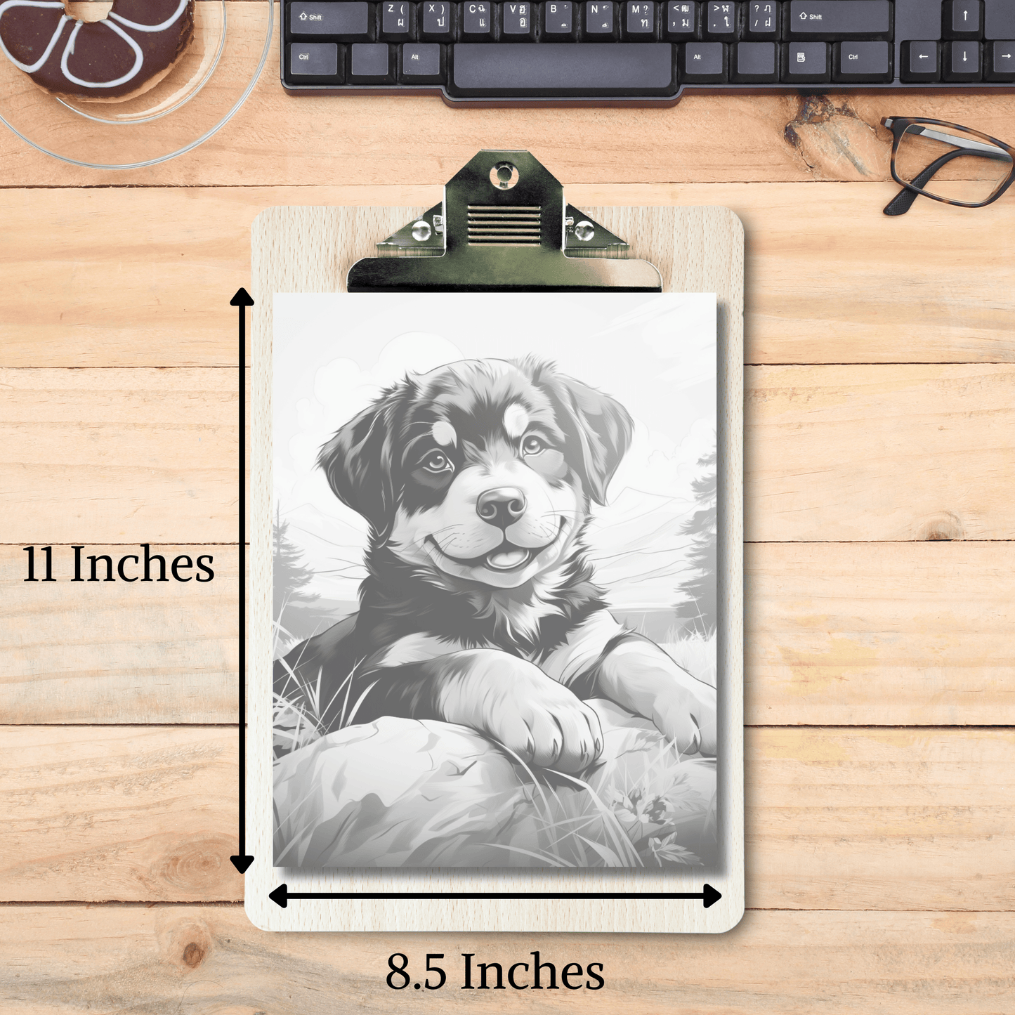 Realistic Rottweiler Coloring Book, Rottweiler Grayscale Coloring Pages for Adults and Kids