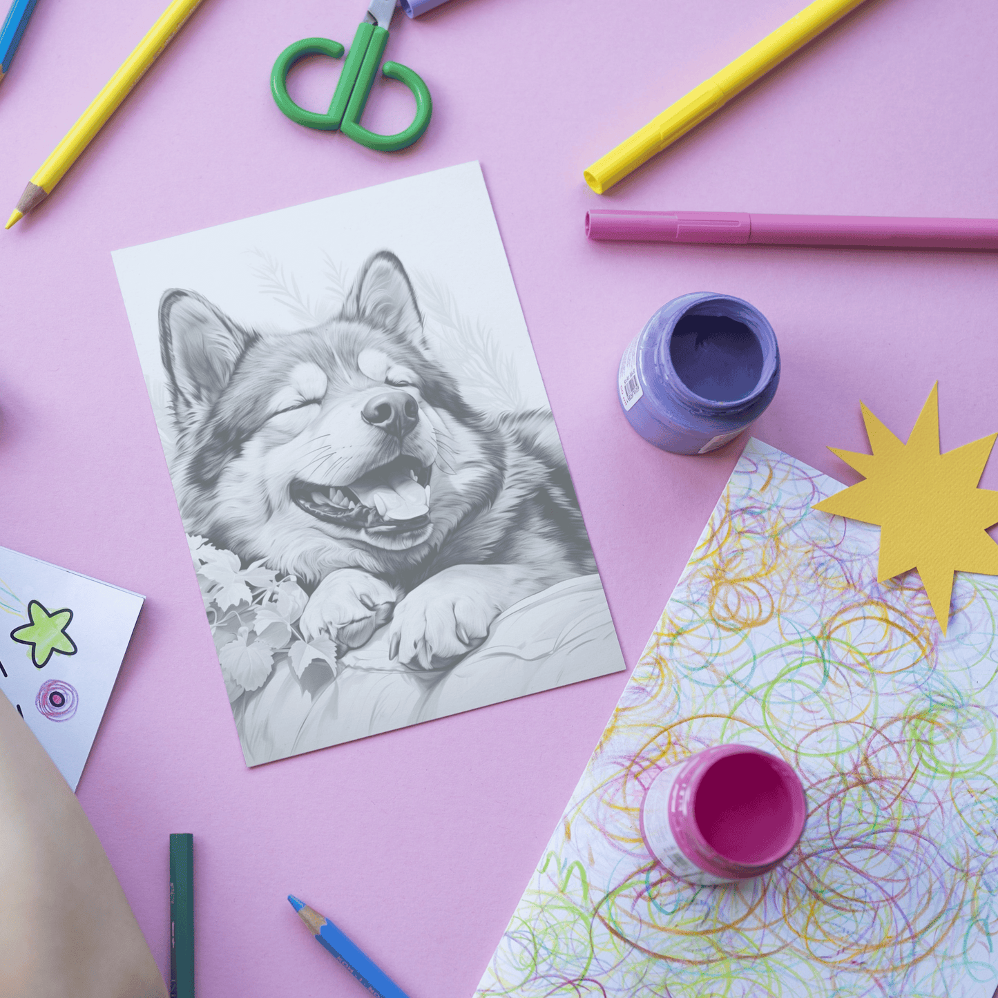 Realistic Shiba Inu Coloring Book, 20 Shiba Inu Grayscale Coloring Pages for All Ages