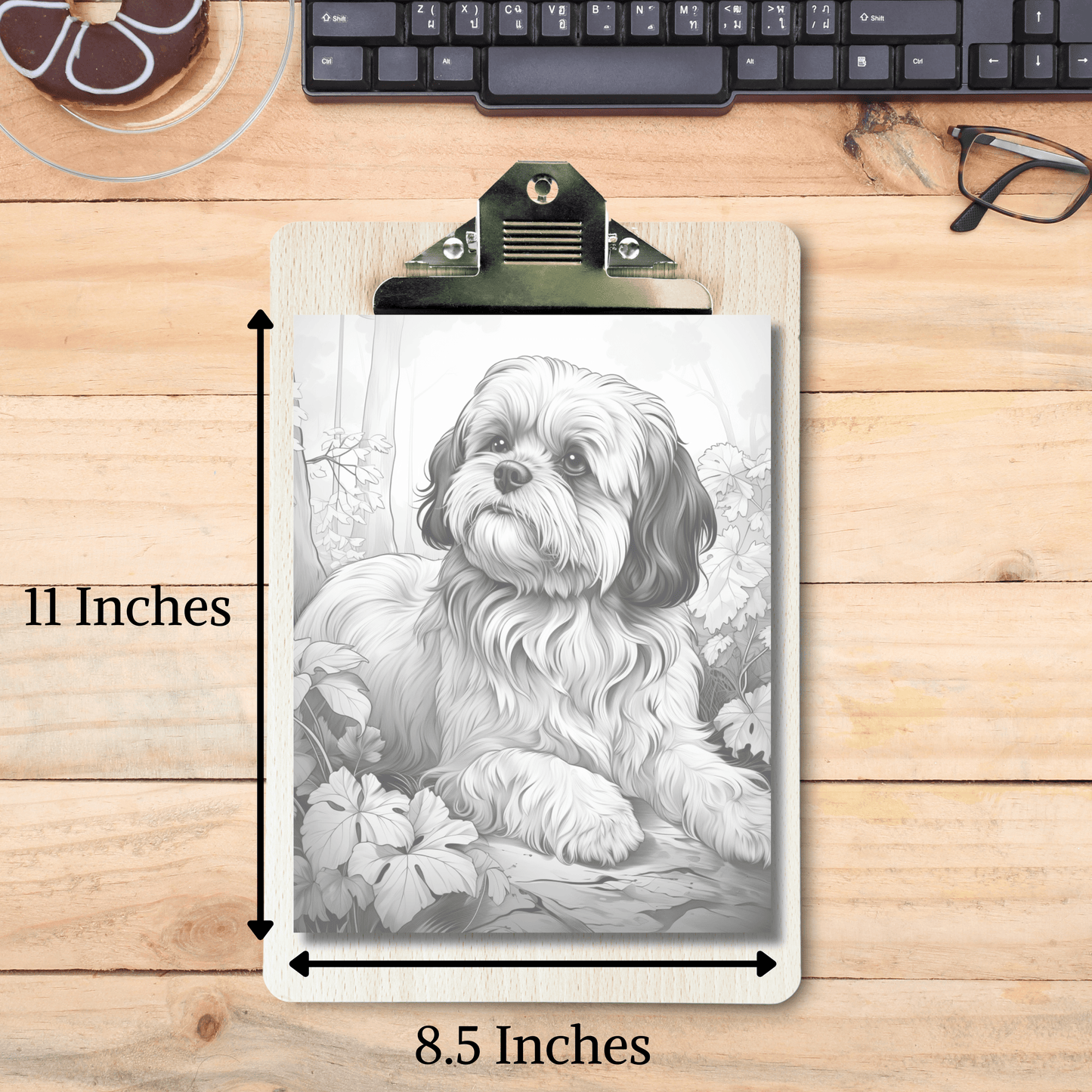 Realistic Shih Tzu Coloring Book, Shih Tzu Grayscale Coloring 20 Pages for Adults and Kids