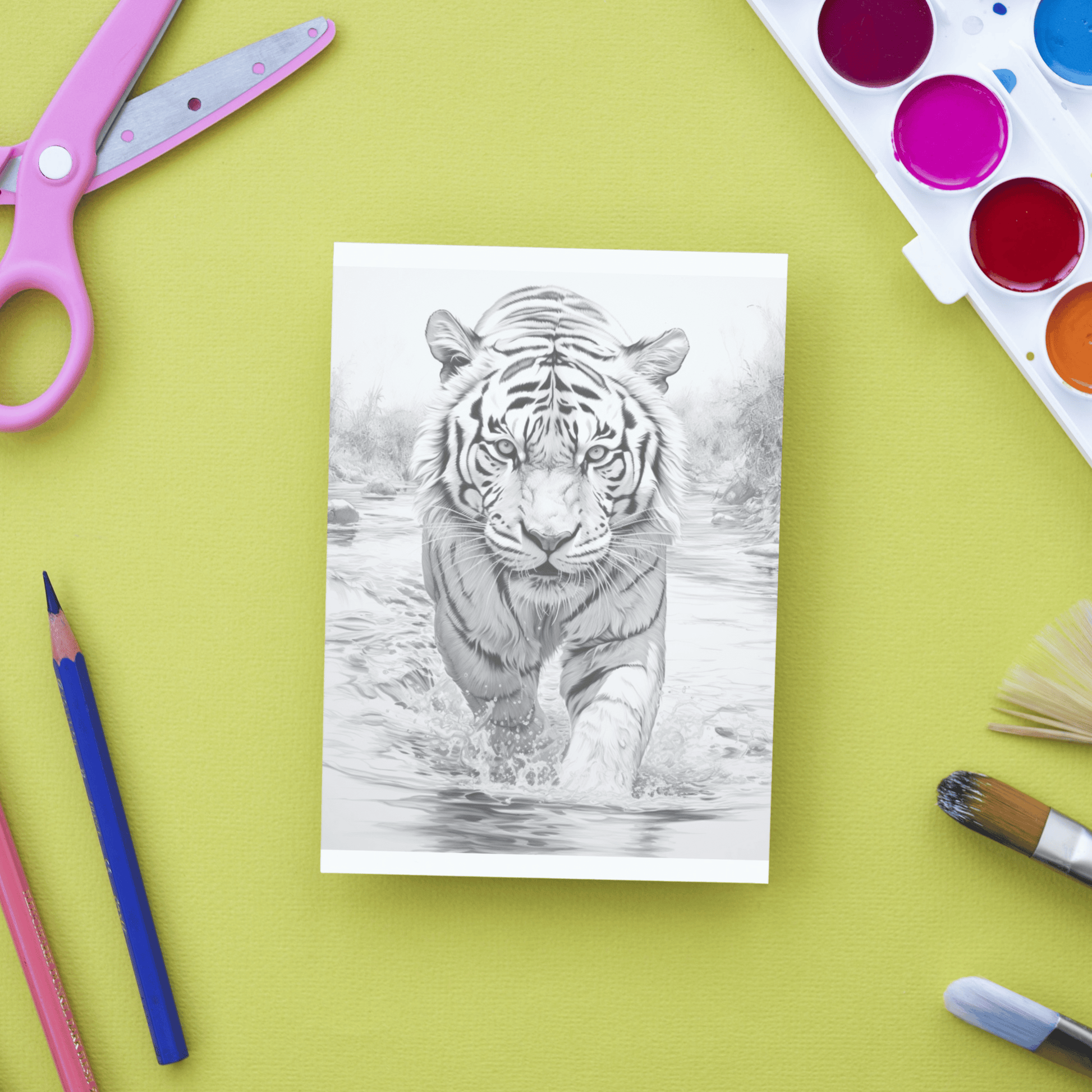 Realistic Tiger Coloring Book 1: Tiger Print Out Demo