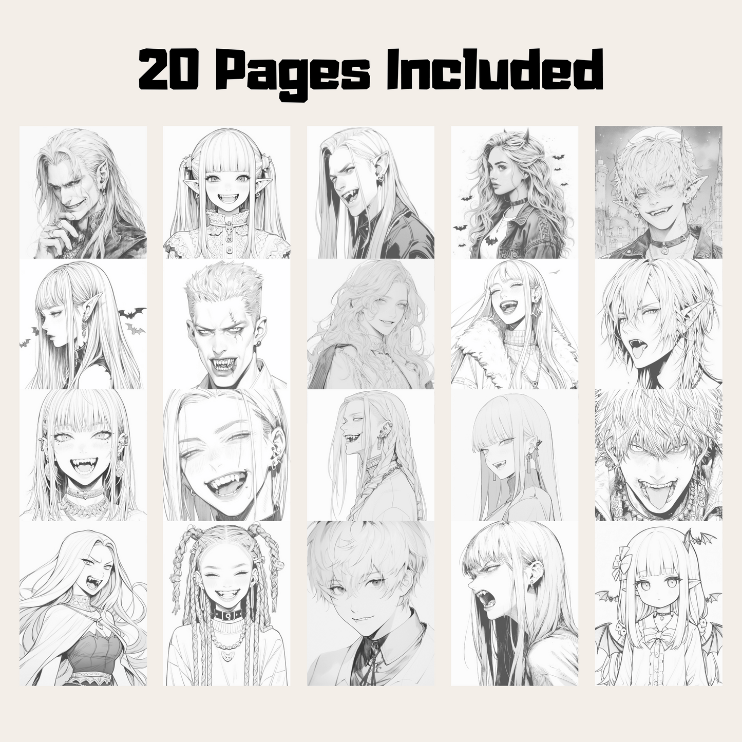 Realistic Vampire Coloring Book 1: Vampires 20 Pages Included