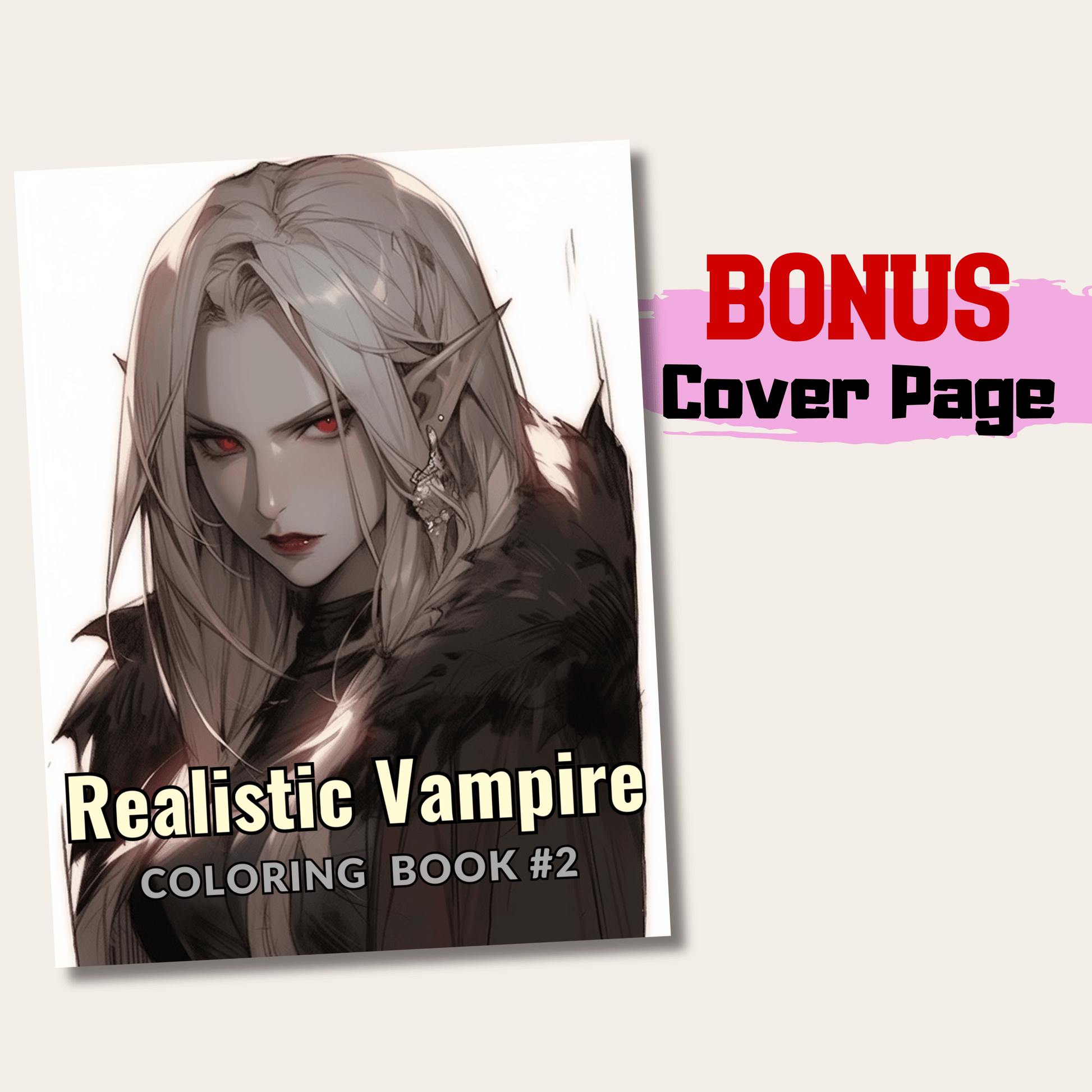 Realistic Vampire Coloring Book 2: Vampire Cover Page