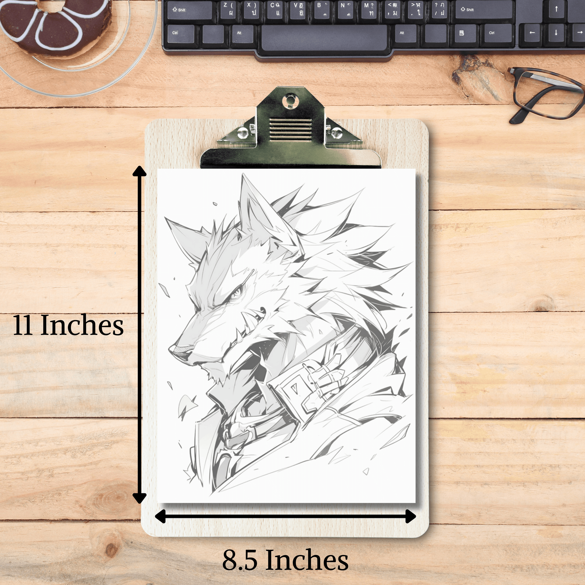 Realistic Werewolf Coloring Book 1: Werewolf Print Out Size Demo